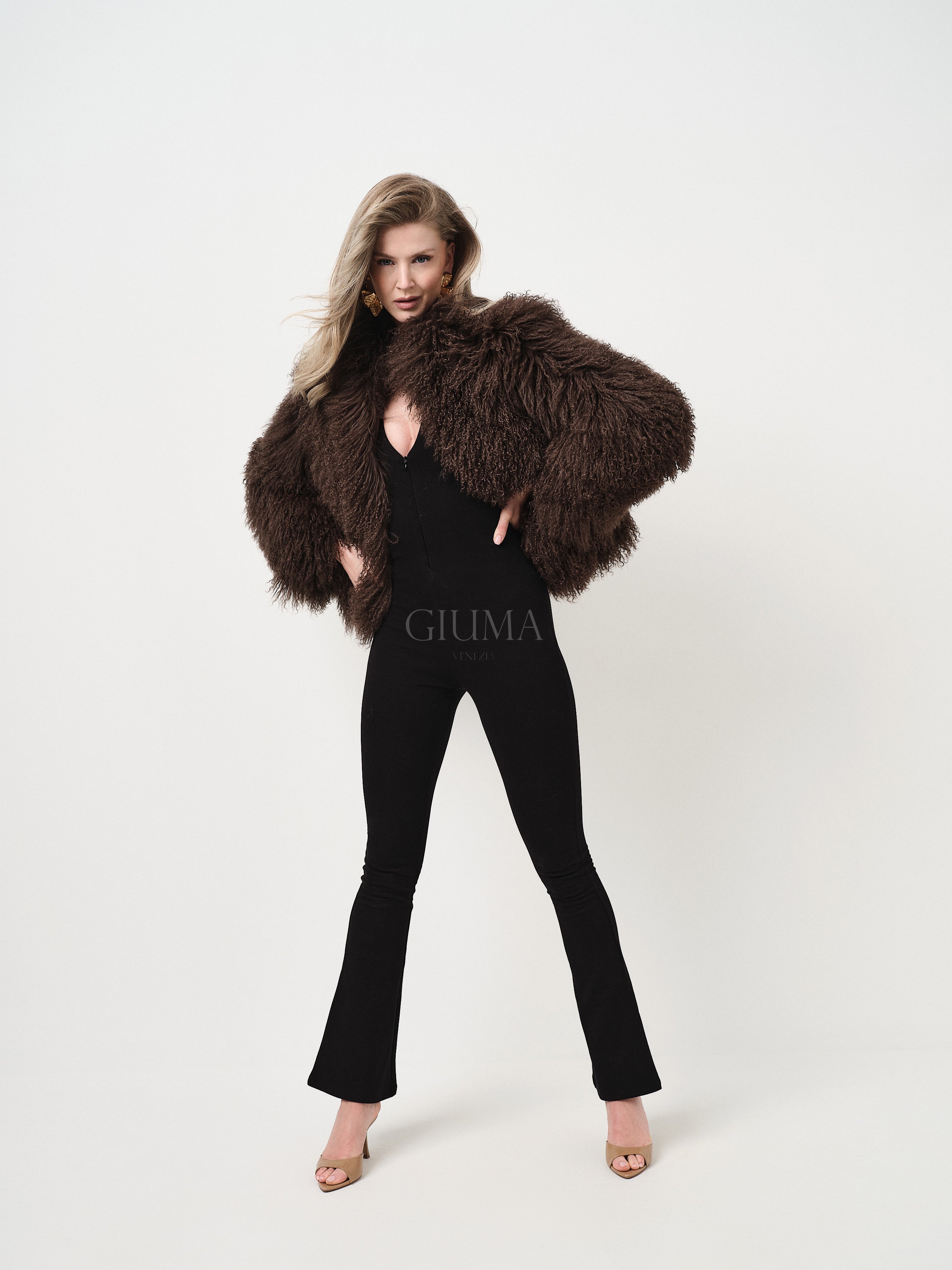 KAMILA BLACK mongolian fur 57 cm