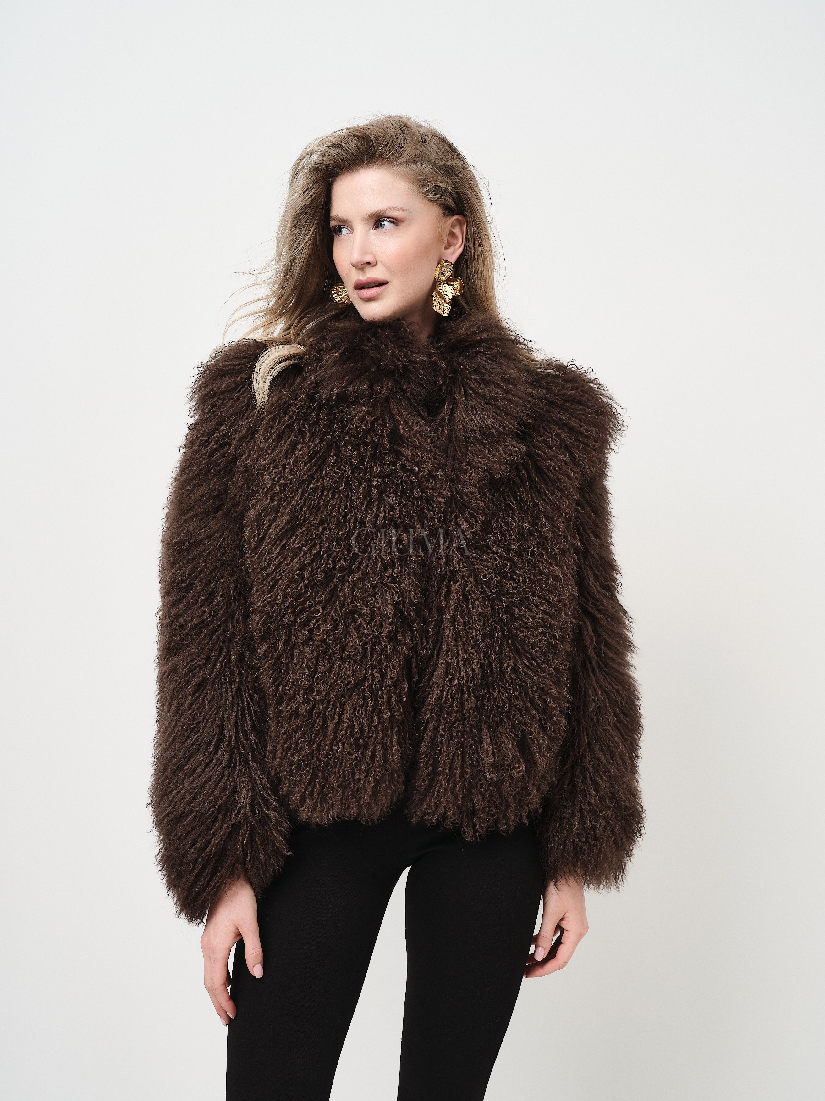 KAMILA BLACK mongolian fur 57 cm