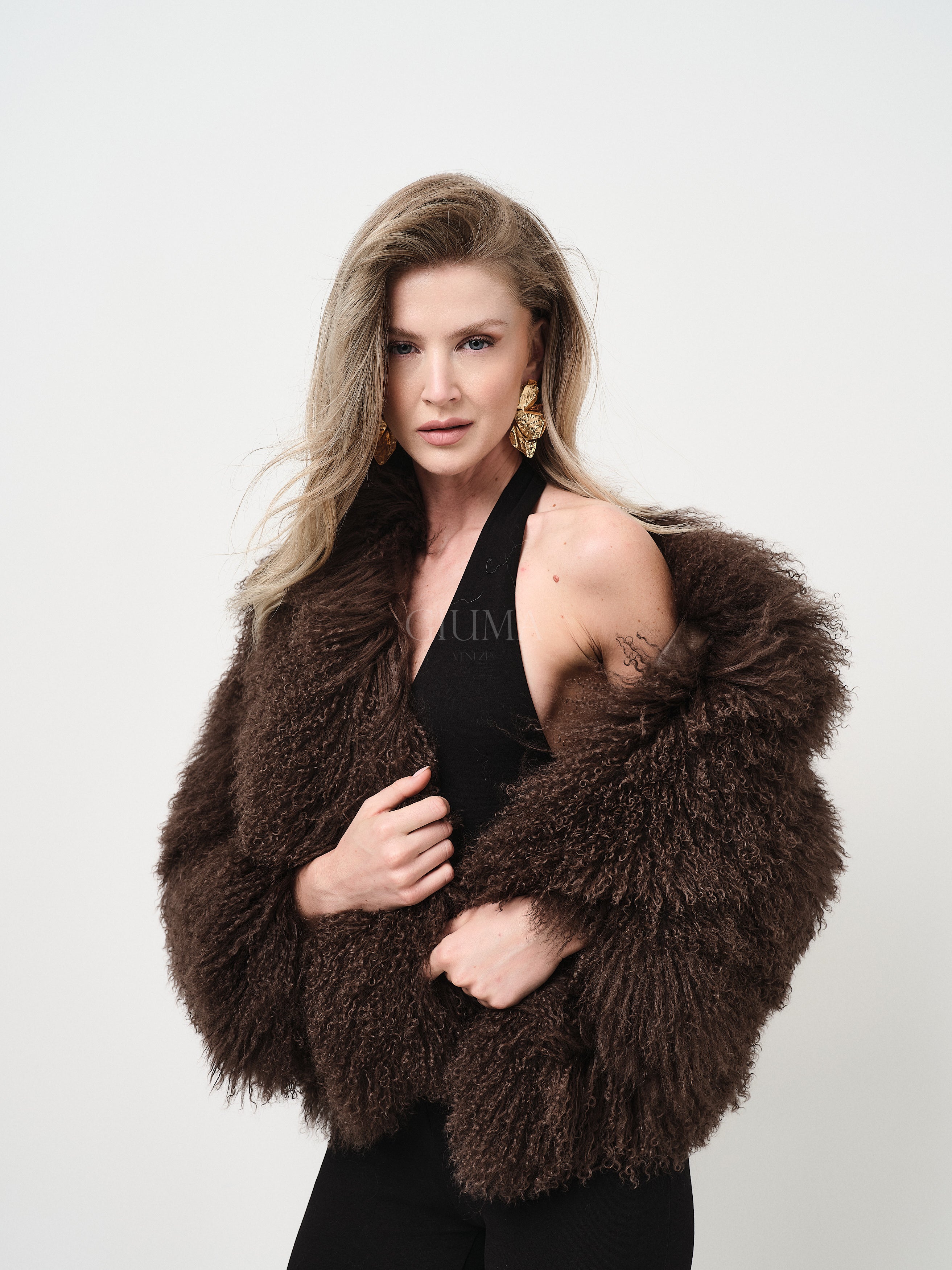 KAMILA BLACK mongolian fur 57 cm
