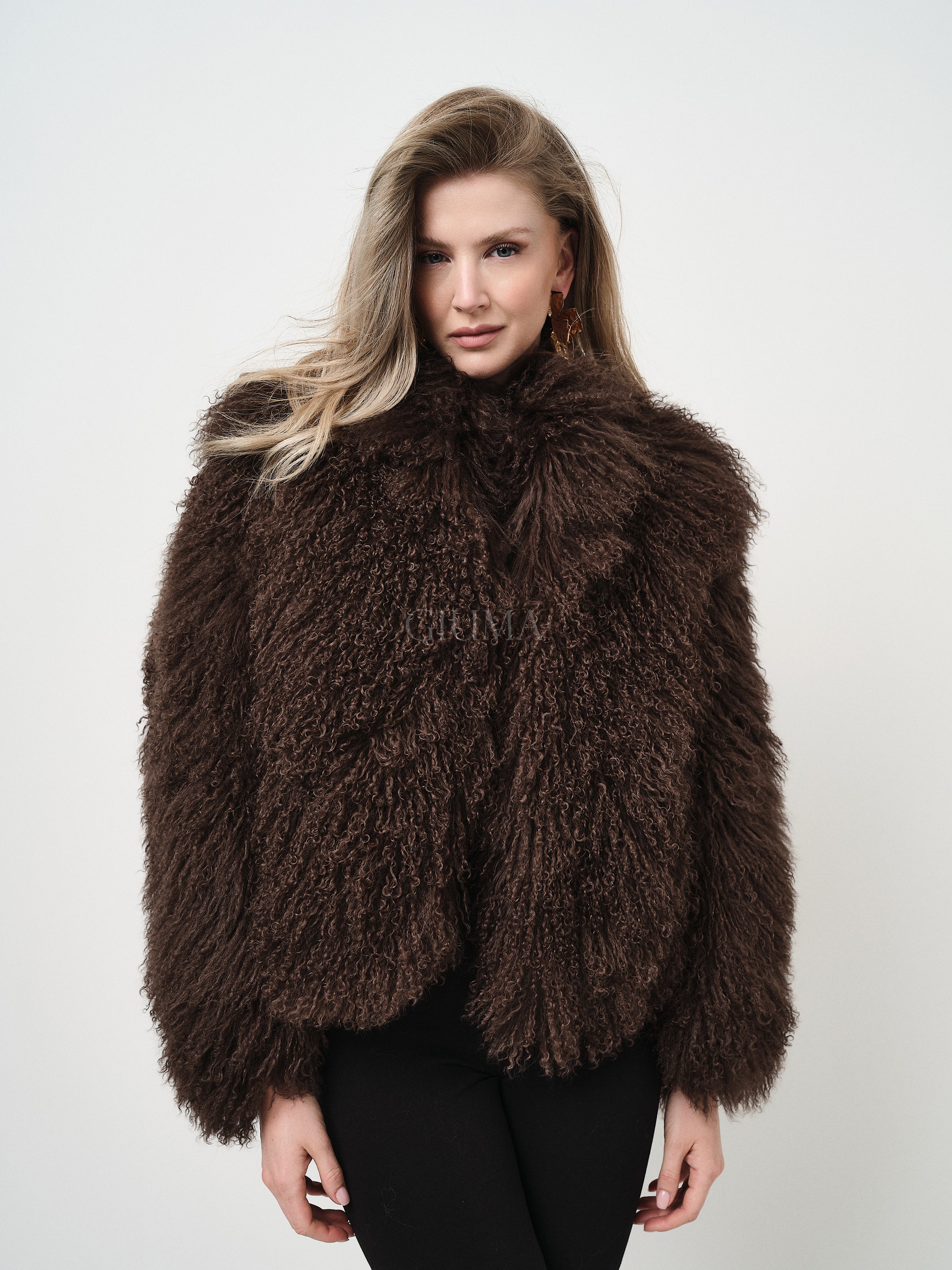 KAMILA BLACK mongolian fur 57 cm