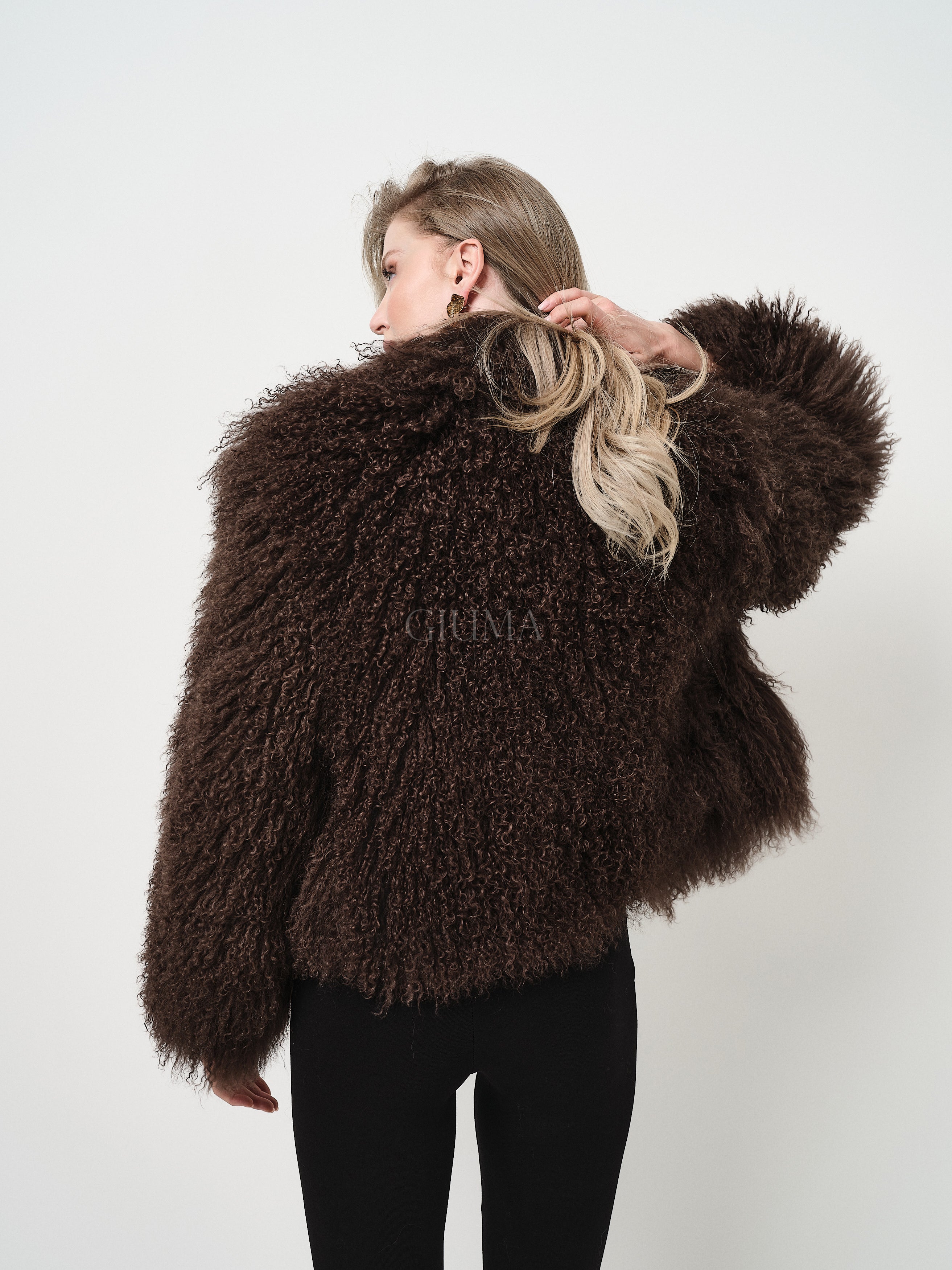 KAMILA BLACK mongolian fur 57 cm