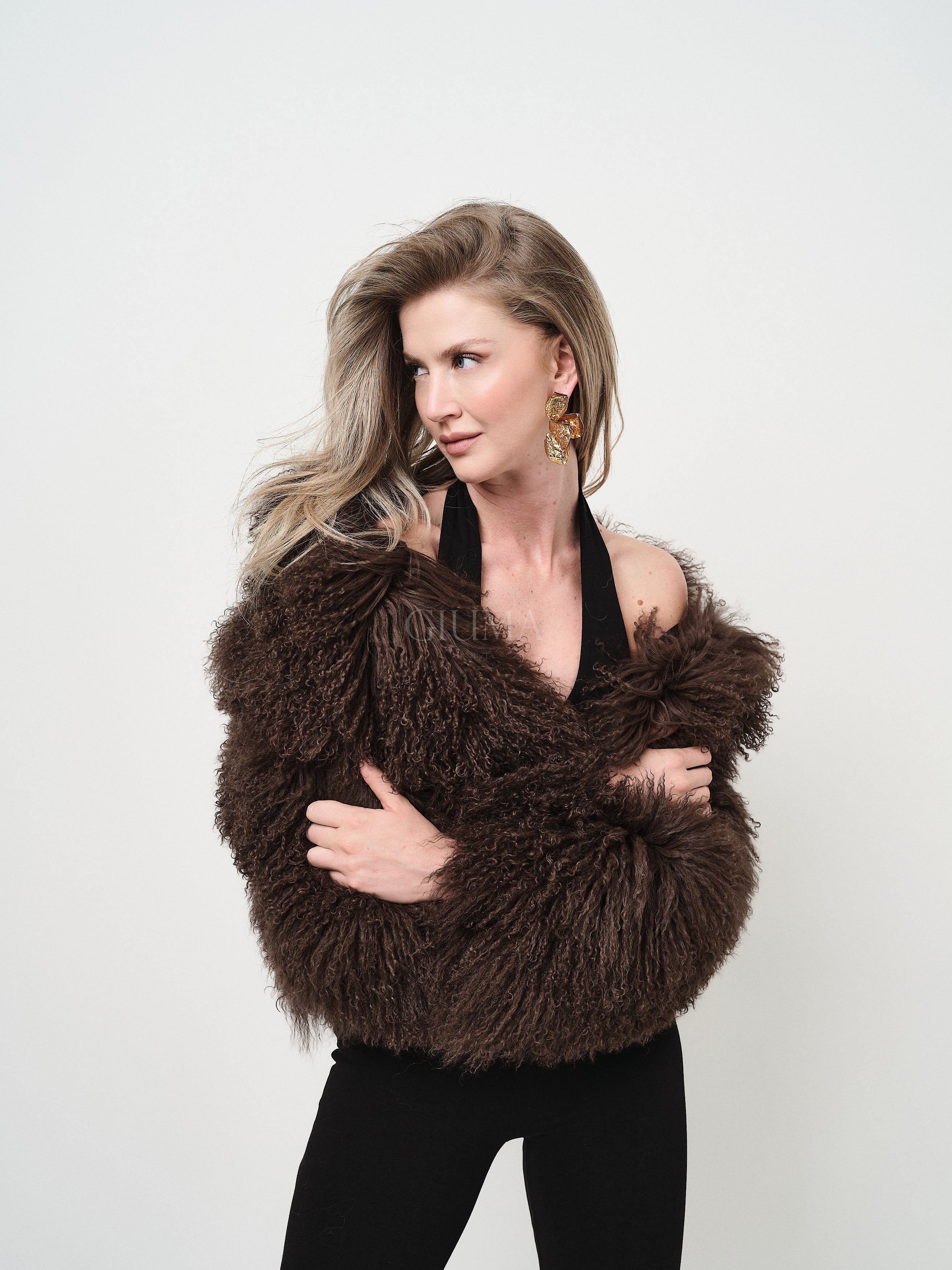 KAMILA BLACK mongolian fur 57 cm