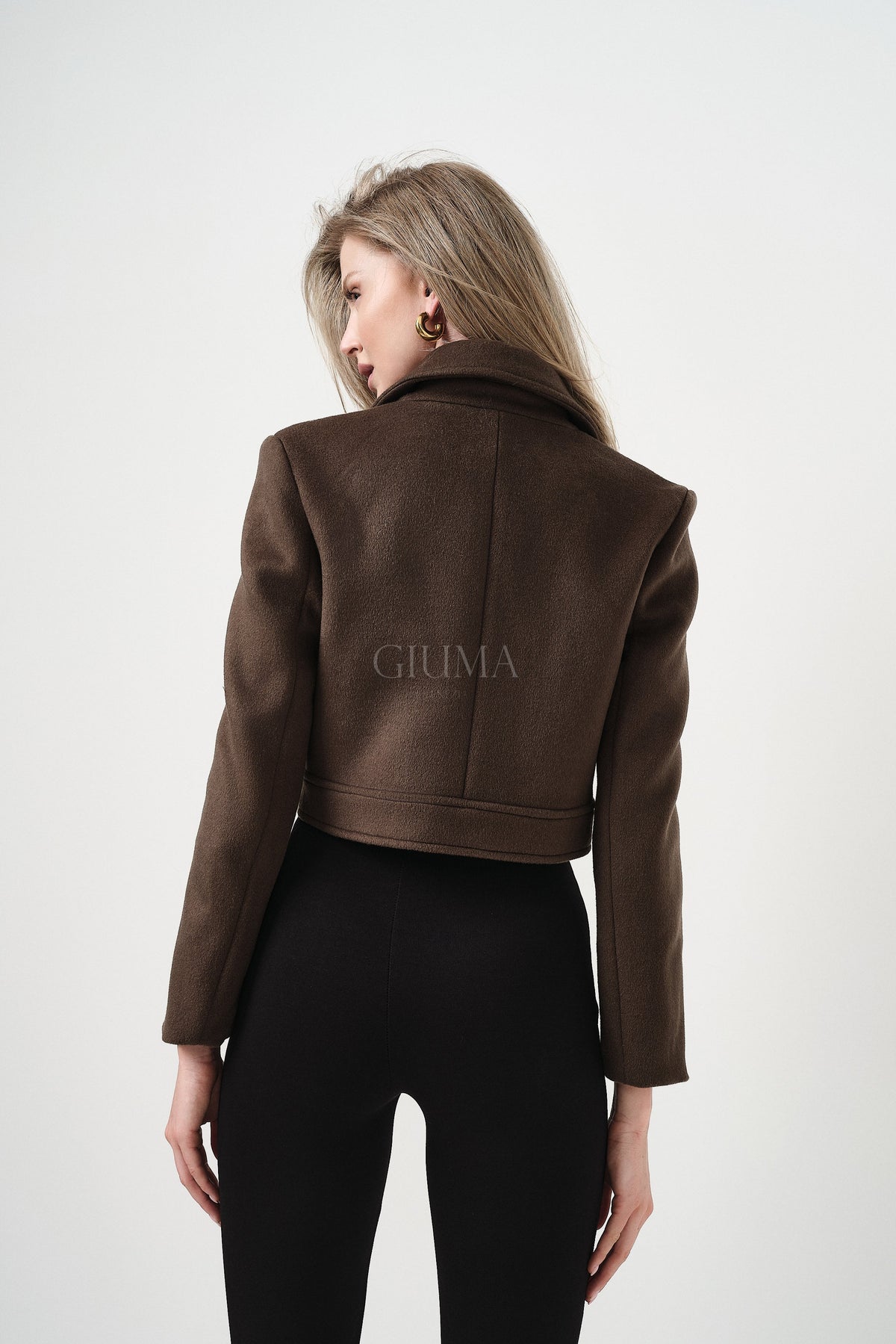 Carrie Army Green - cappotto da donna in lana e cachemire verde militare, dettaglio 11 | GIUMA Venezia