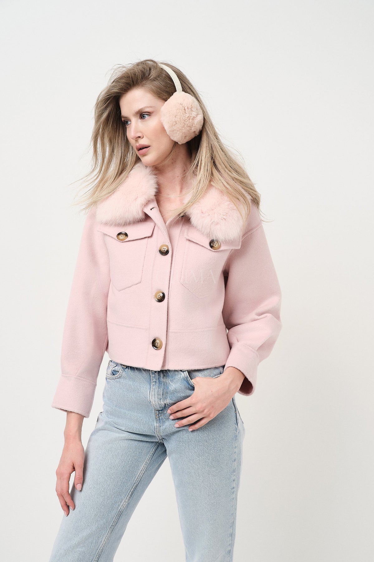 Lola Pink - cappotto da donna in lana e cachemire rosa, dettaglio 11 | GIUMA Venezia