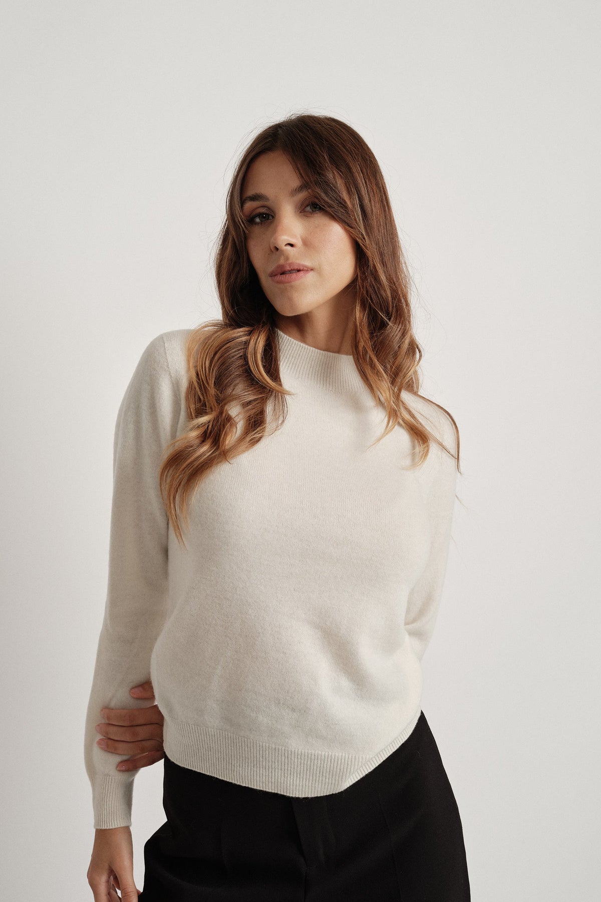Martha Crema - 100% Lana - maglia da donna in pura lana crema, dettaglio 3 | GIUMA Venezia