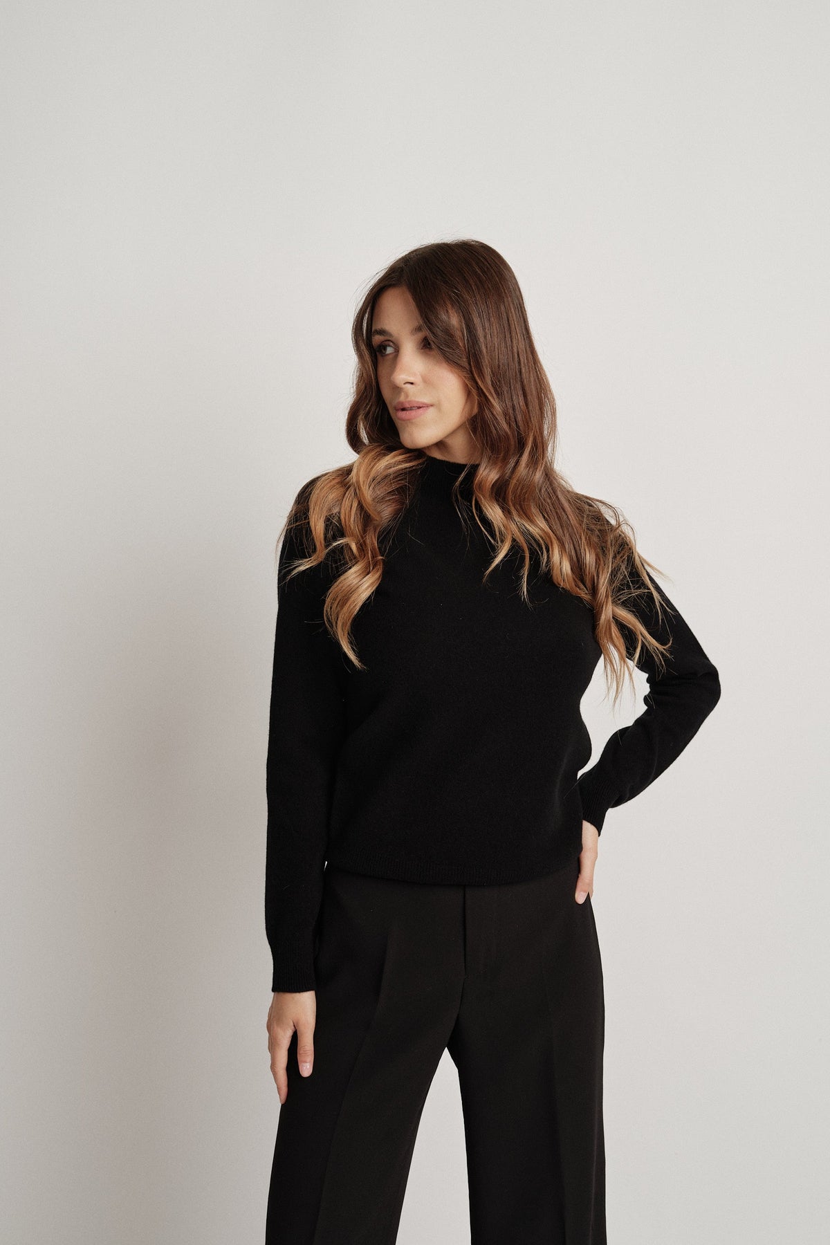 Martha Nero - 100% Lana - maglia da donna in pura lana nero, dettaglio 15 | GIUMA Venezia