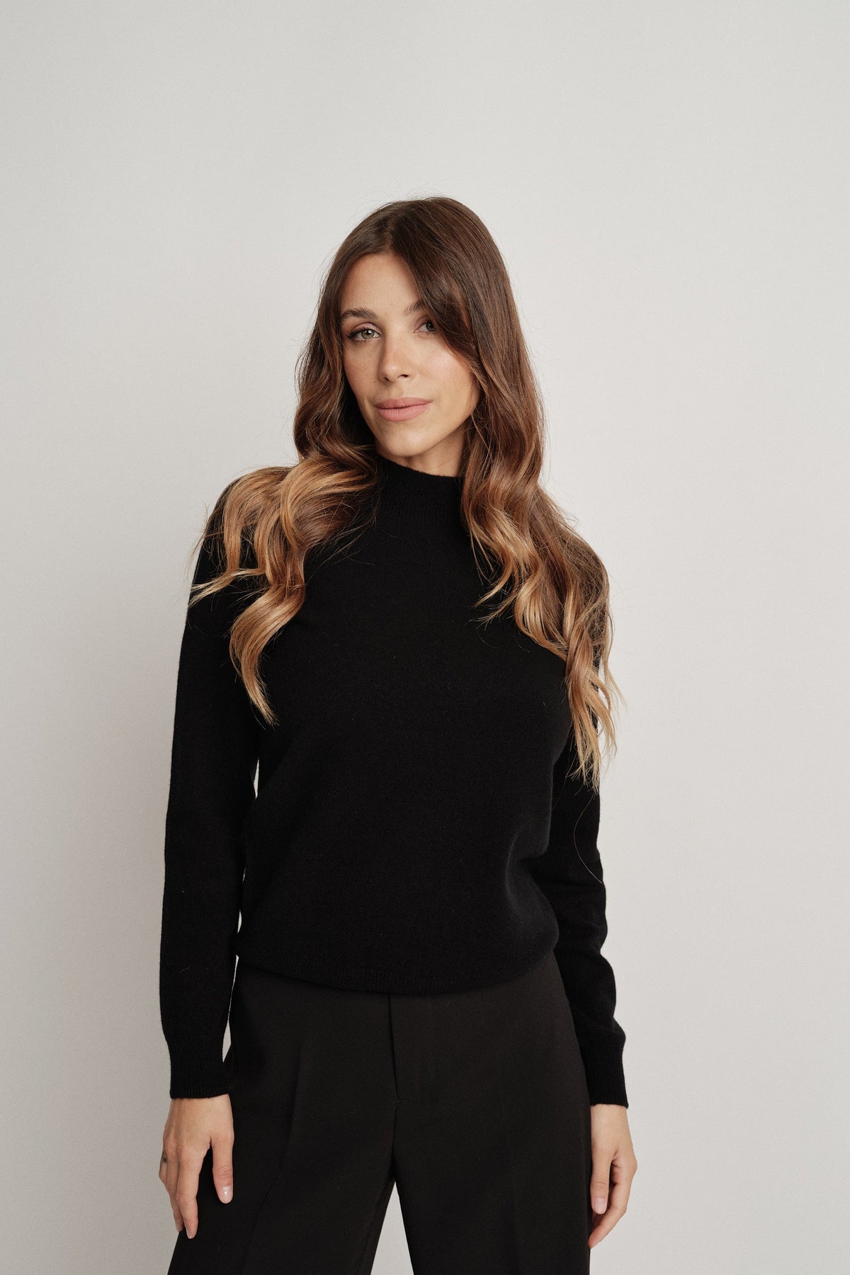 Martha Nero - 100% Lana - maglia da donna in pura lana nero, dettaglio 13 | GIUMA Venezia