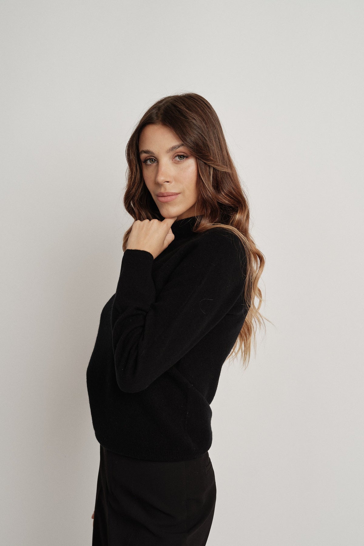 Martha Nero - 100% Lana - maglia da donna in pura lana nero, dettaglio 8 | GIUMA Venezia