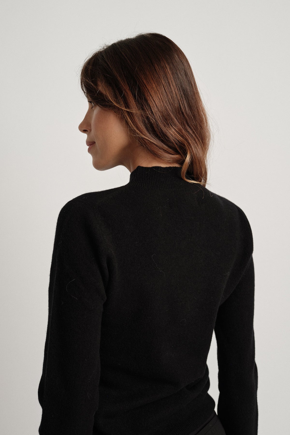 Martha Nero - 100% Lana - maglia da donna in pura lana nero, dettaglio 5 | GIUMA Venezia