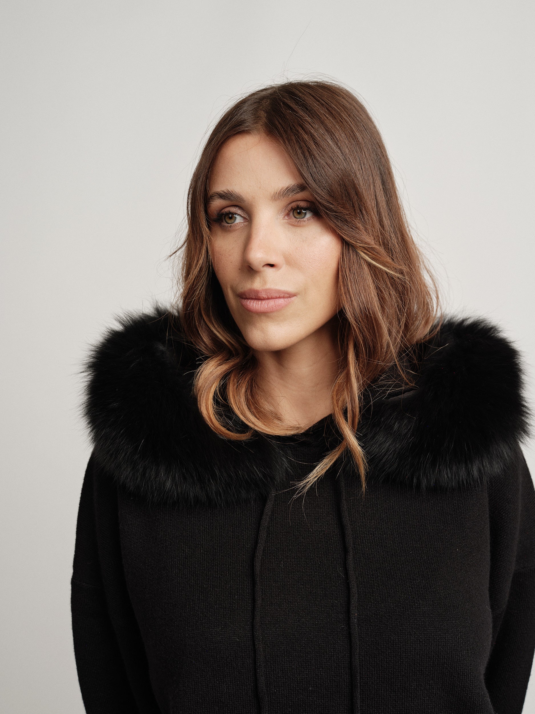 Mono negro mezcla de lana