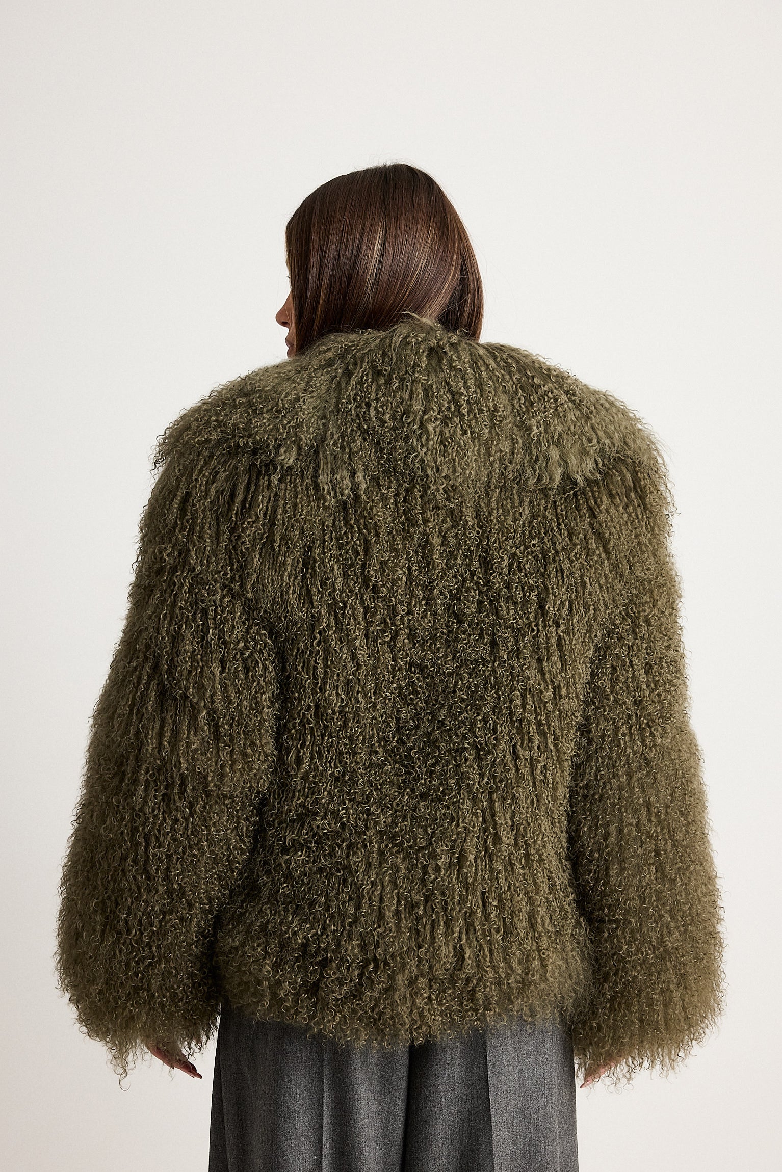 Elsa Long Green - pelliccia da donna in Mongolian verde, dettaglio 9 | GIUMA Venezia