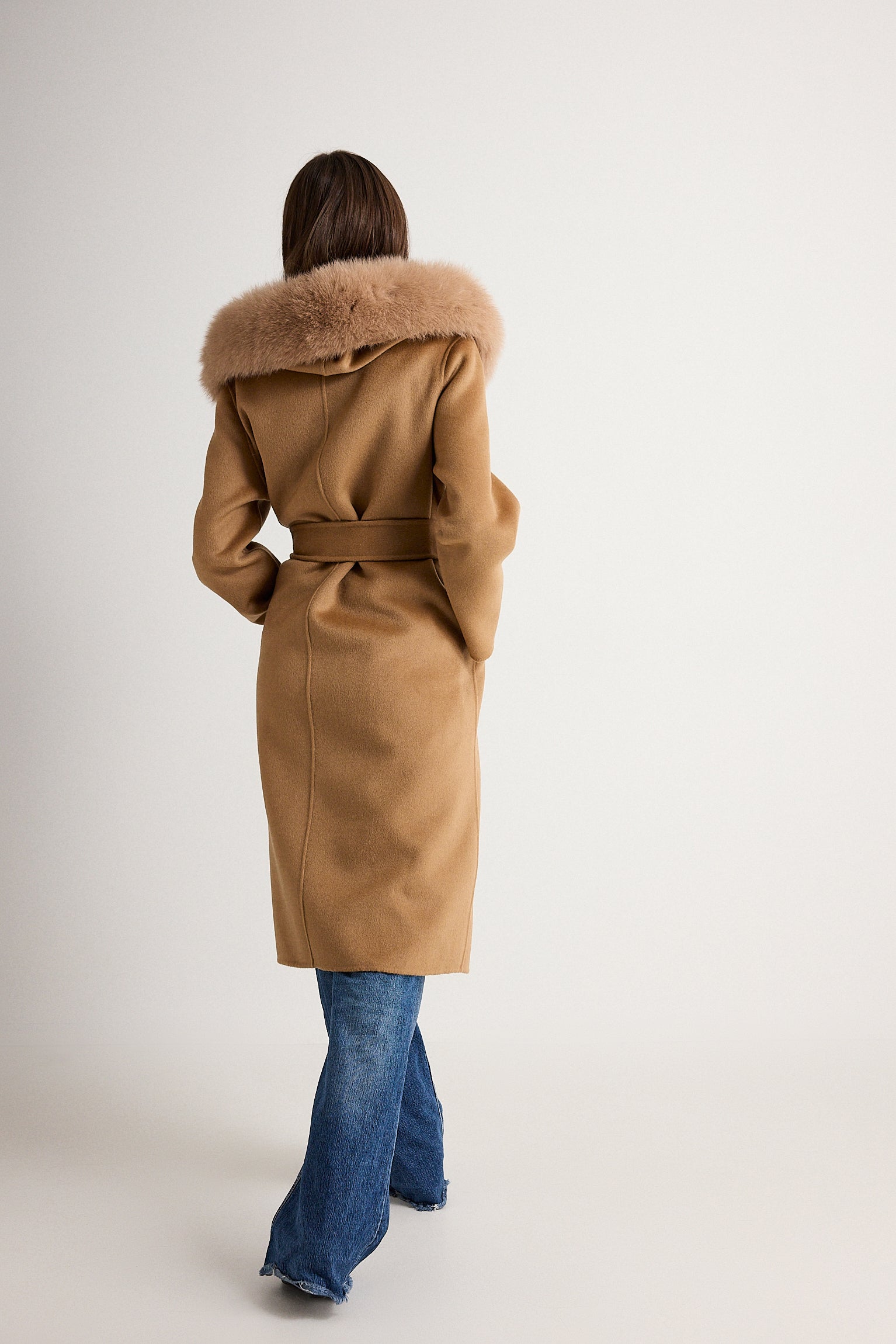 Agatha Long Cammello - cappotto da donna in lana e cachemire cammello, dettaglio 5 | GIUMA Venezia