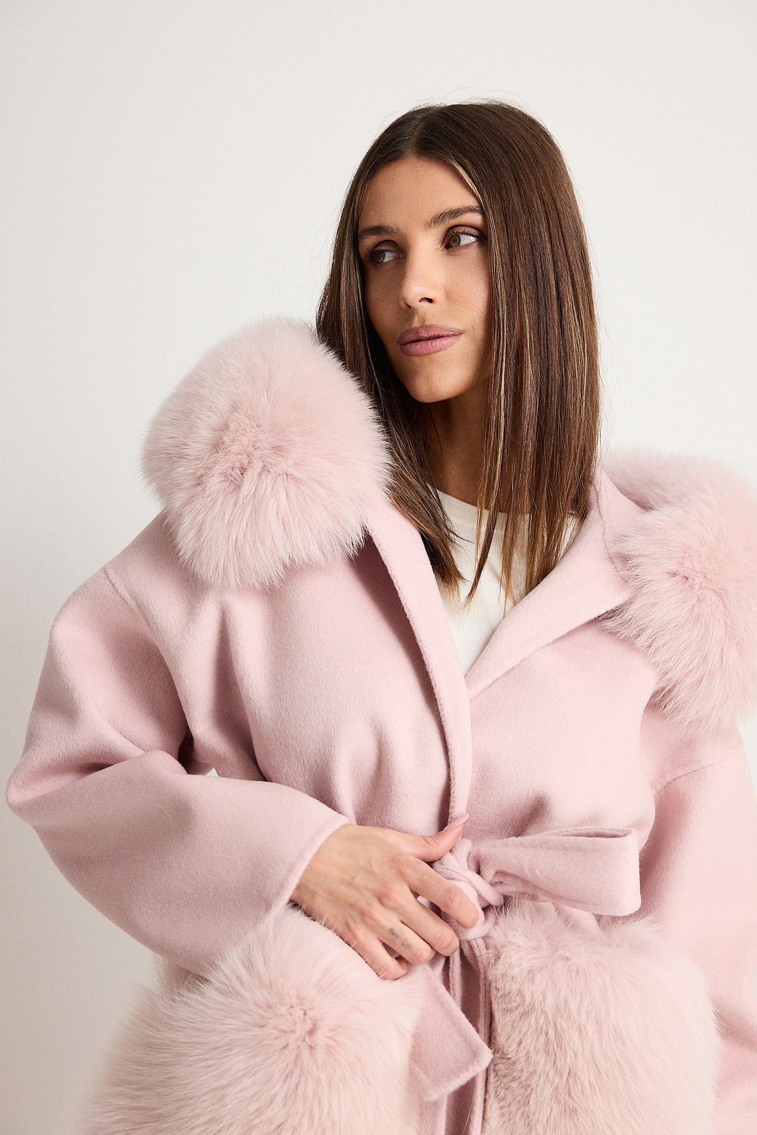 Penelope Rosa - cappotto da donna in lana e cachemire rosa, vista principale | GIUMA Venezia