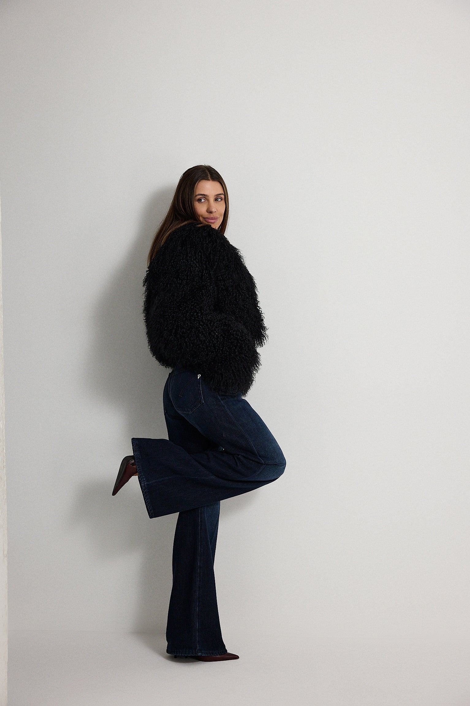 Adele Nero - pelliccia da donna in Mongolian nero, dettaglio 4 | GIUMA Venezia