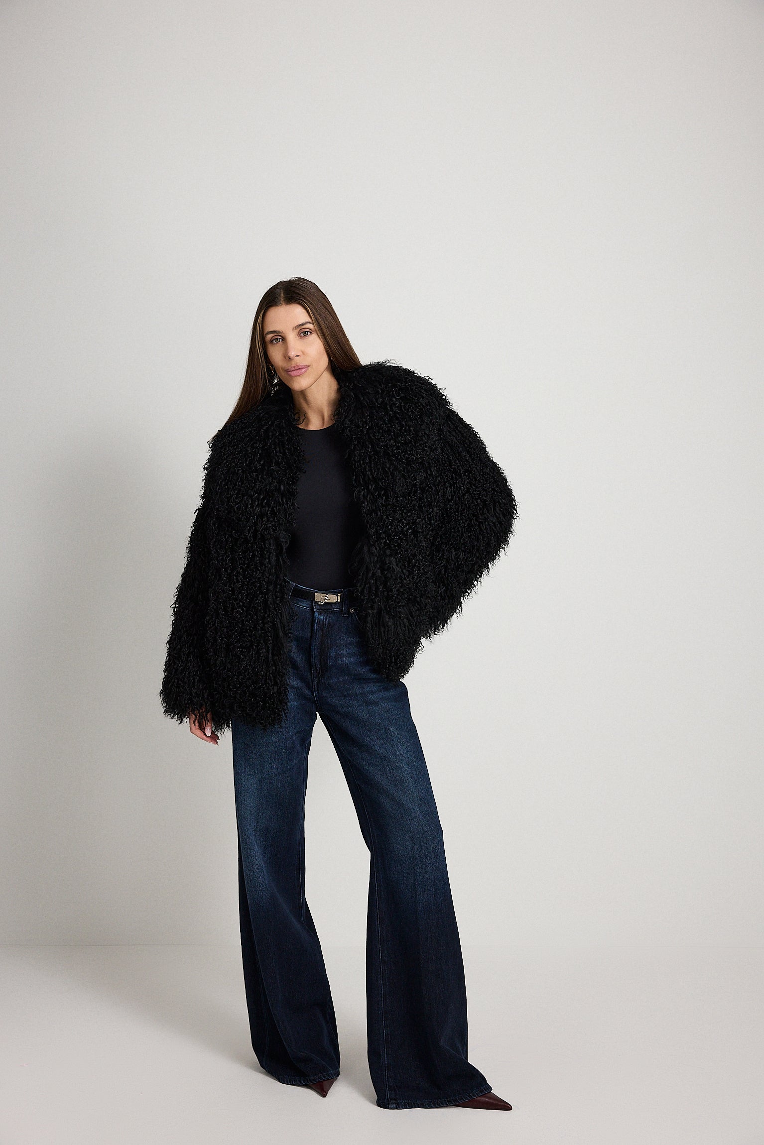 Esme Nero - pelliccia da donna in Mongolian nero, dettaglio 7 | GIUMA Venezia