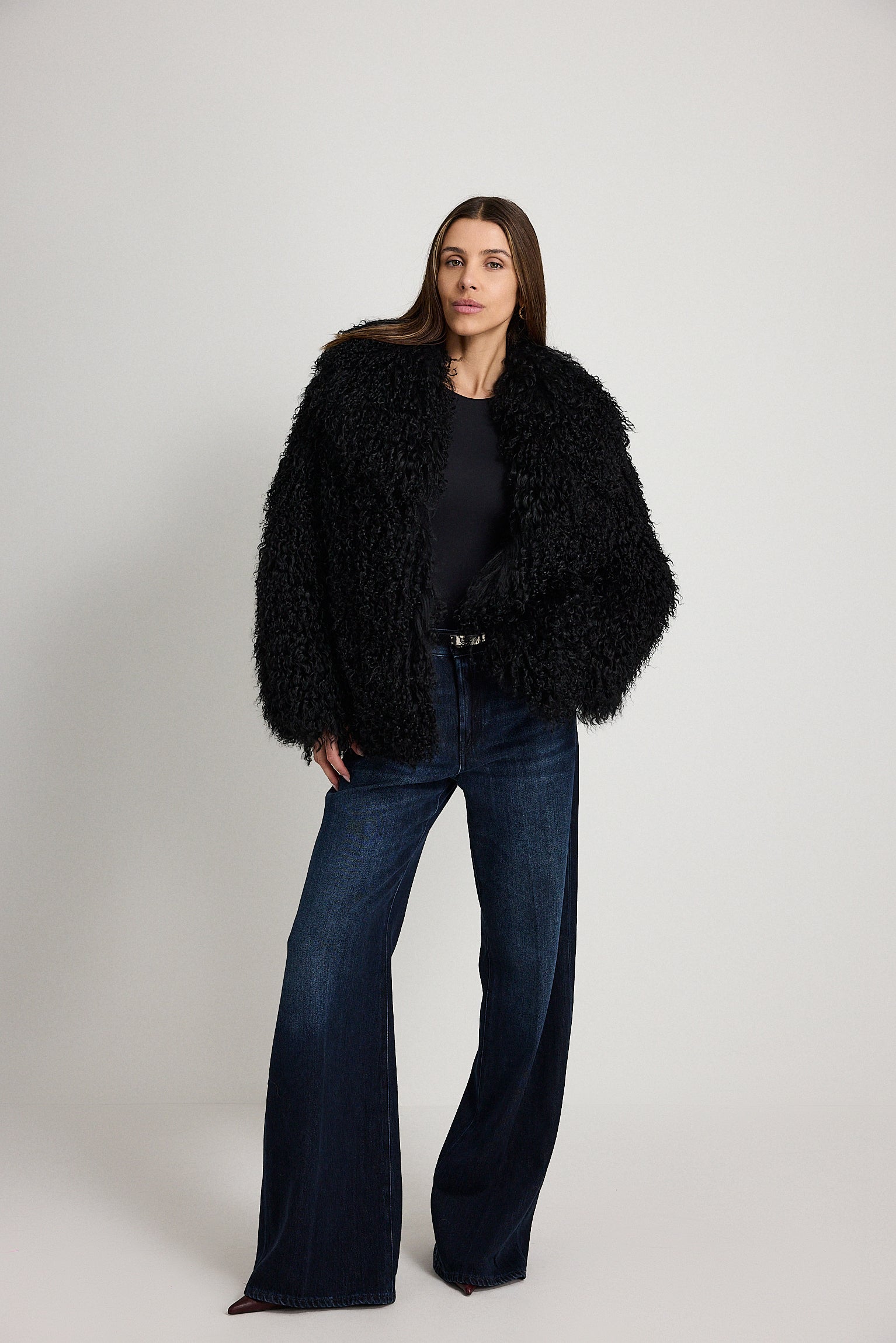 Esme Nero - pelliccia da donna in Mongolian nero, dettaglio 8 | GIUMA Venezia