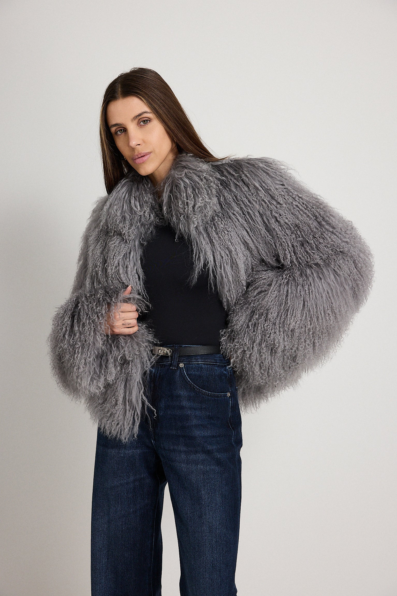 Esme Grigio - pelliccia da donna in Mongolian grigio, dettaglio 9 | GIUMA Venezia