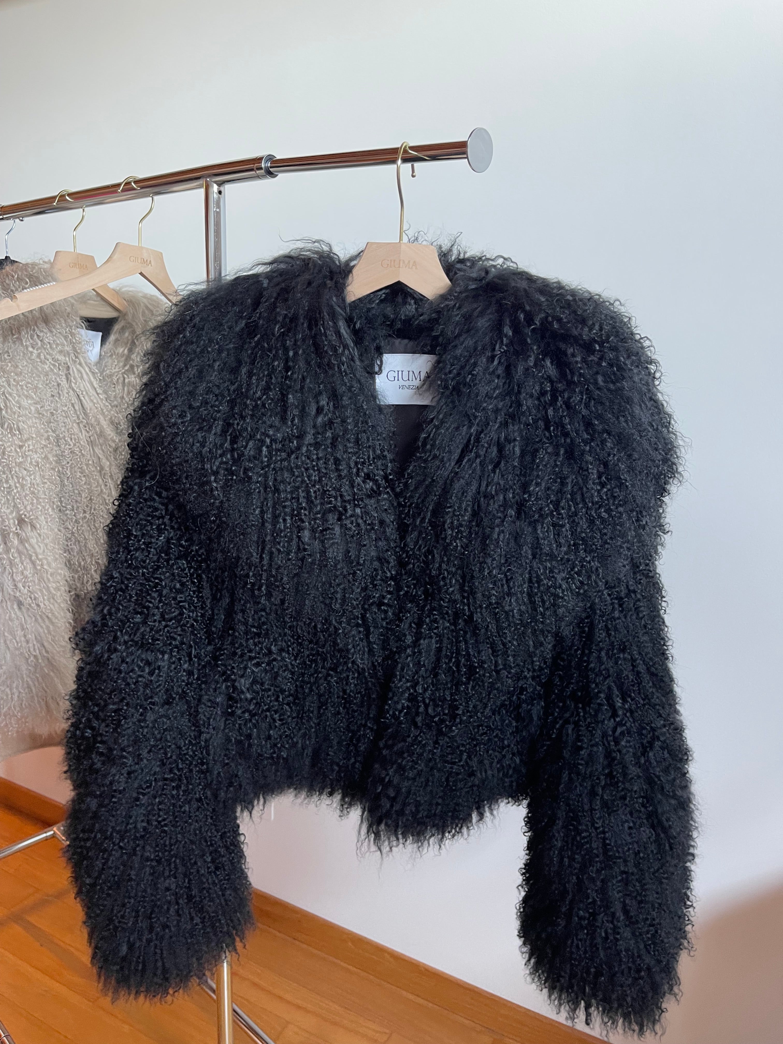 ADELE BLACK mongolian fur