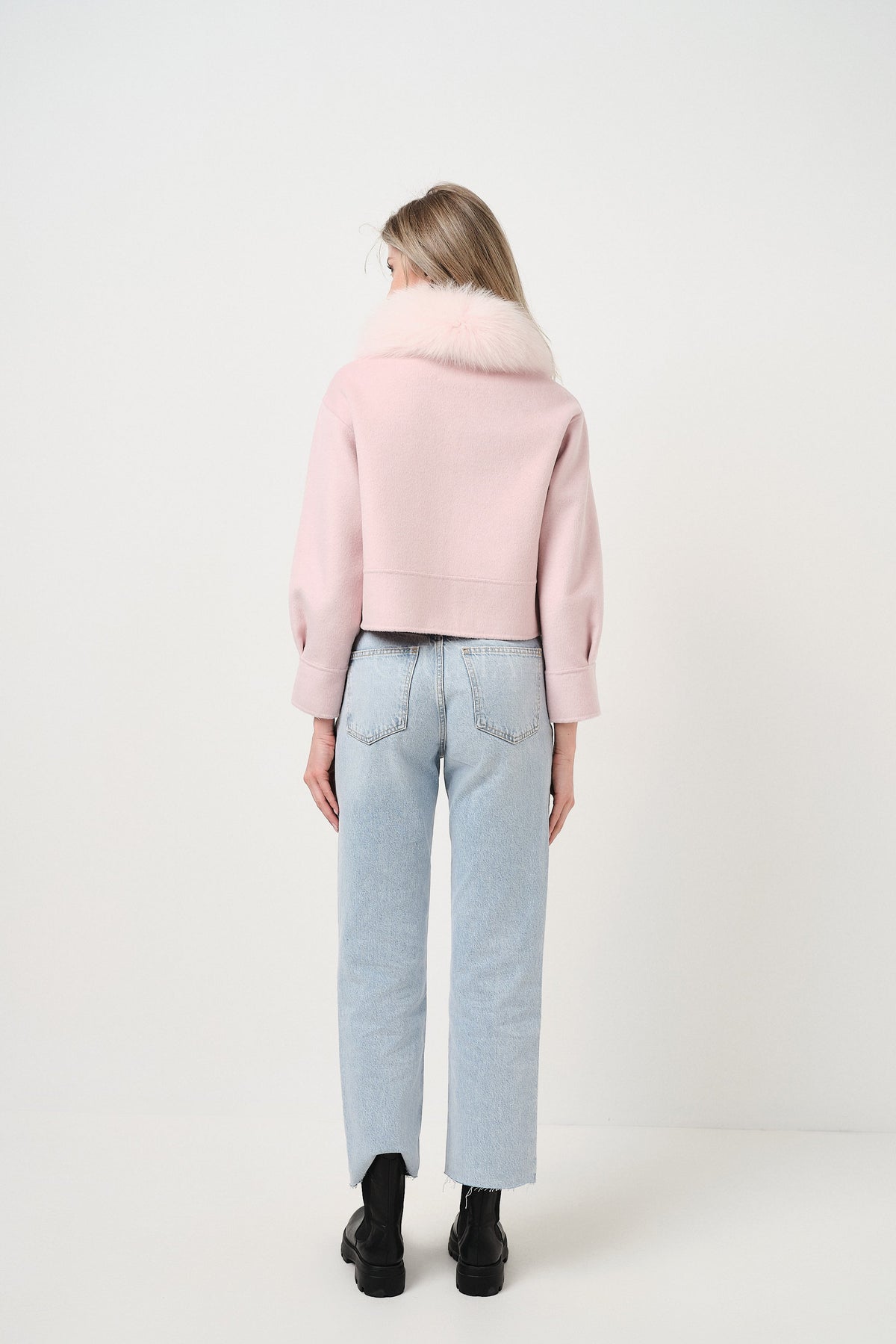 Lola Pink - cappotto da donna in lana e cachemire rosa, dettaglio 6 | GIUMA Venezia