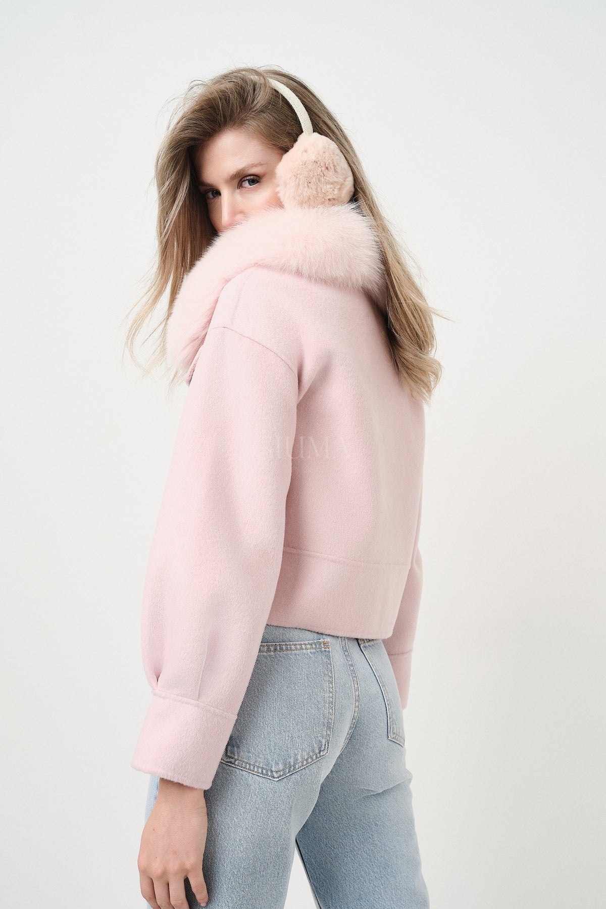 Lola Pink - cappotto da donna in lana e cachemire rosa, dettaglio 4 | GIUMA Venezia
