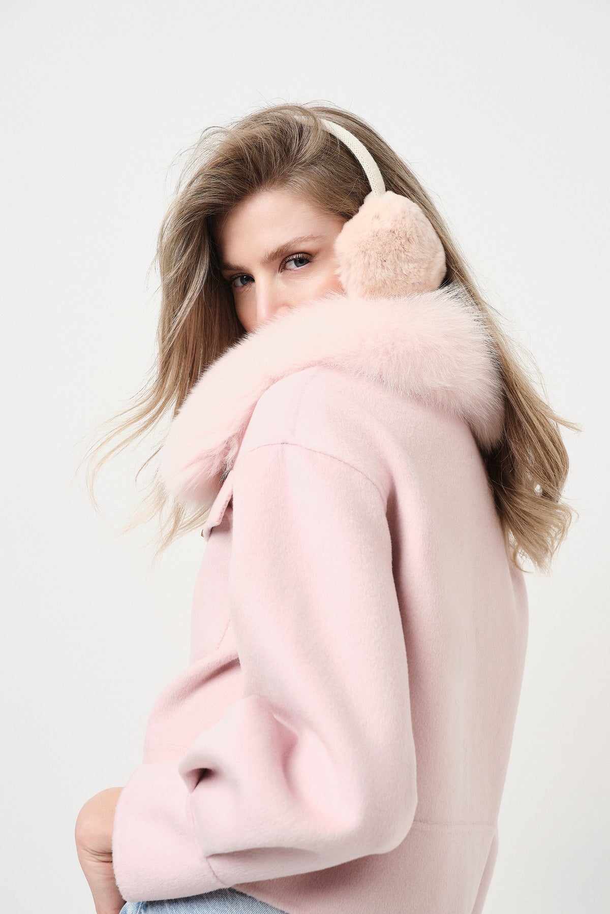 Lola Pink - cappotto da donna in lana e cachemire rosa, dettaglio 3 | GIUMA Venezia