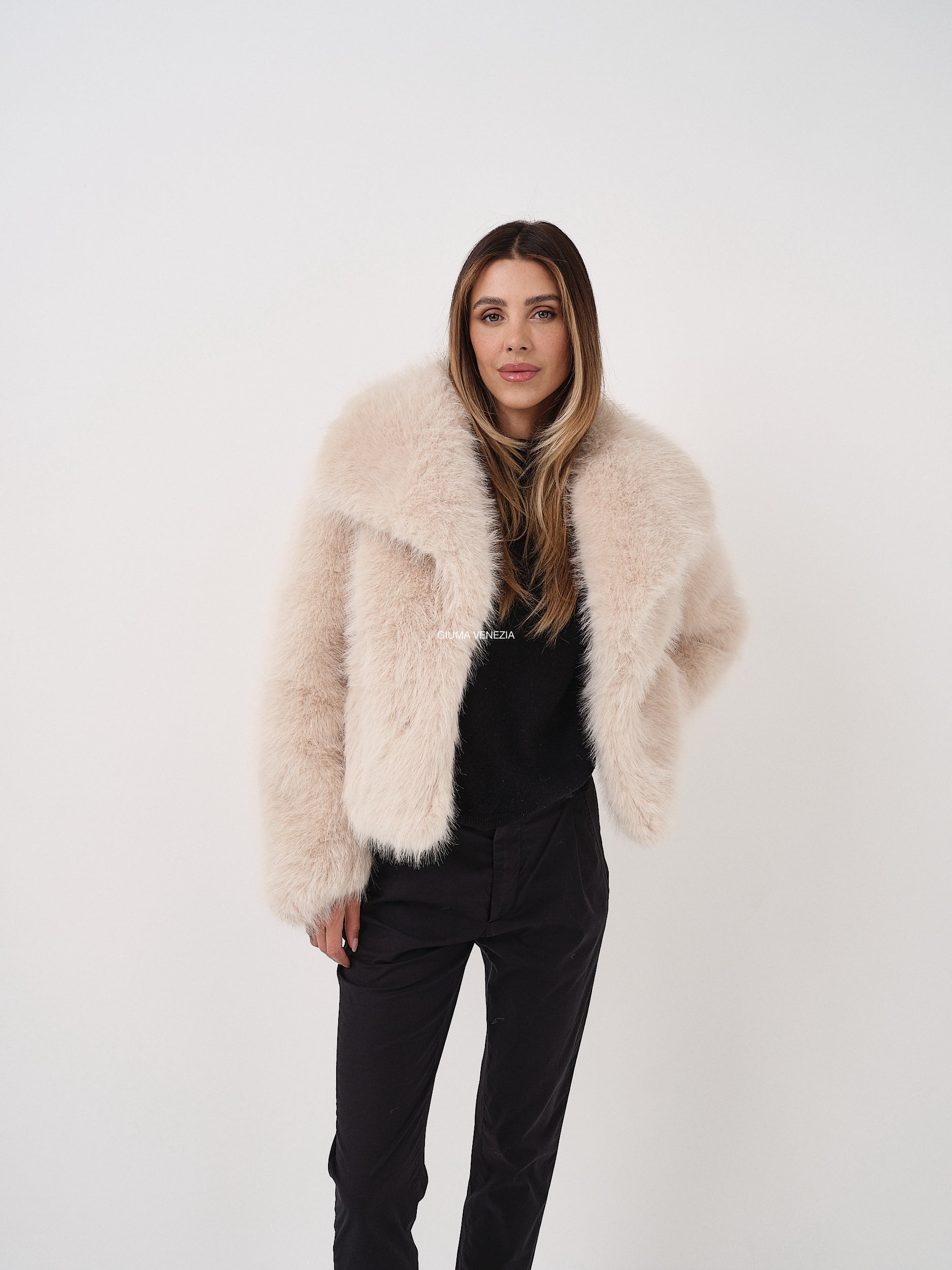 ADELE WHITE mongolian fur