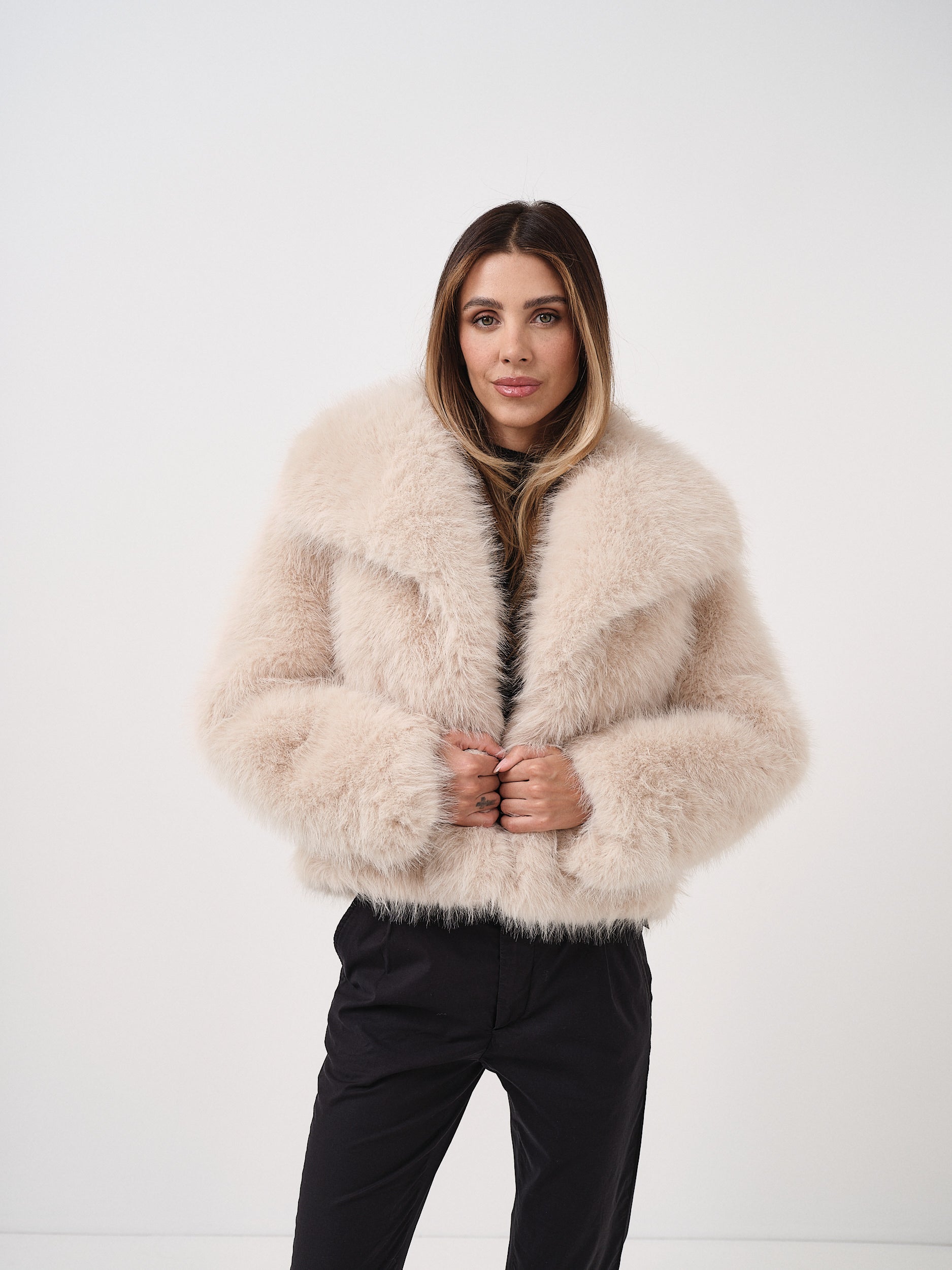 ADELE WHITE mongolian fur