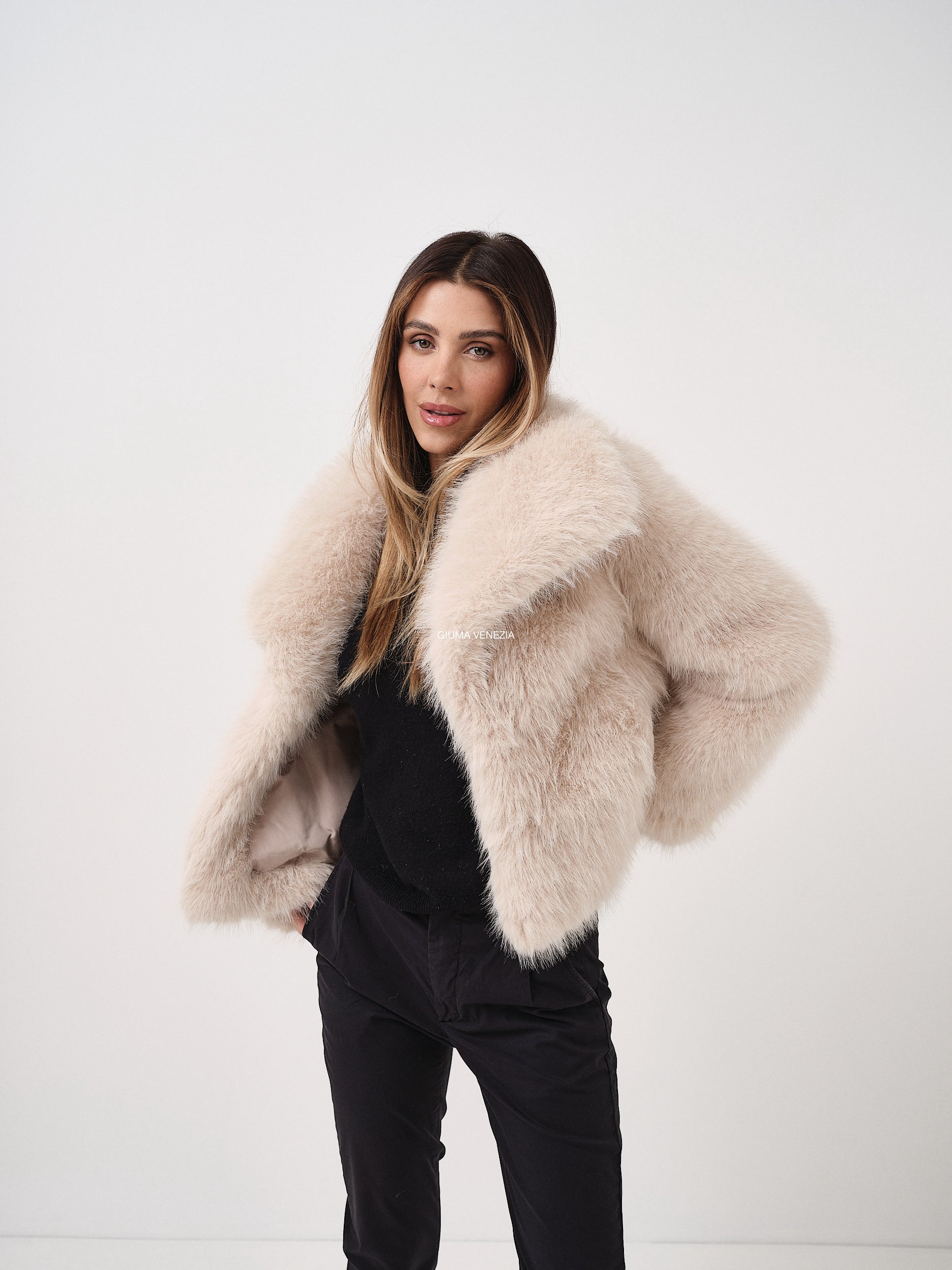 ADELE WHITE mongolian fur