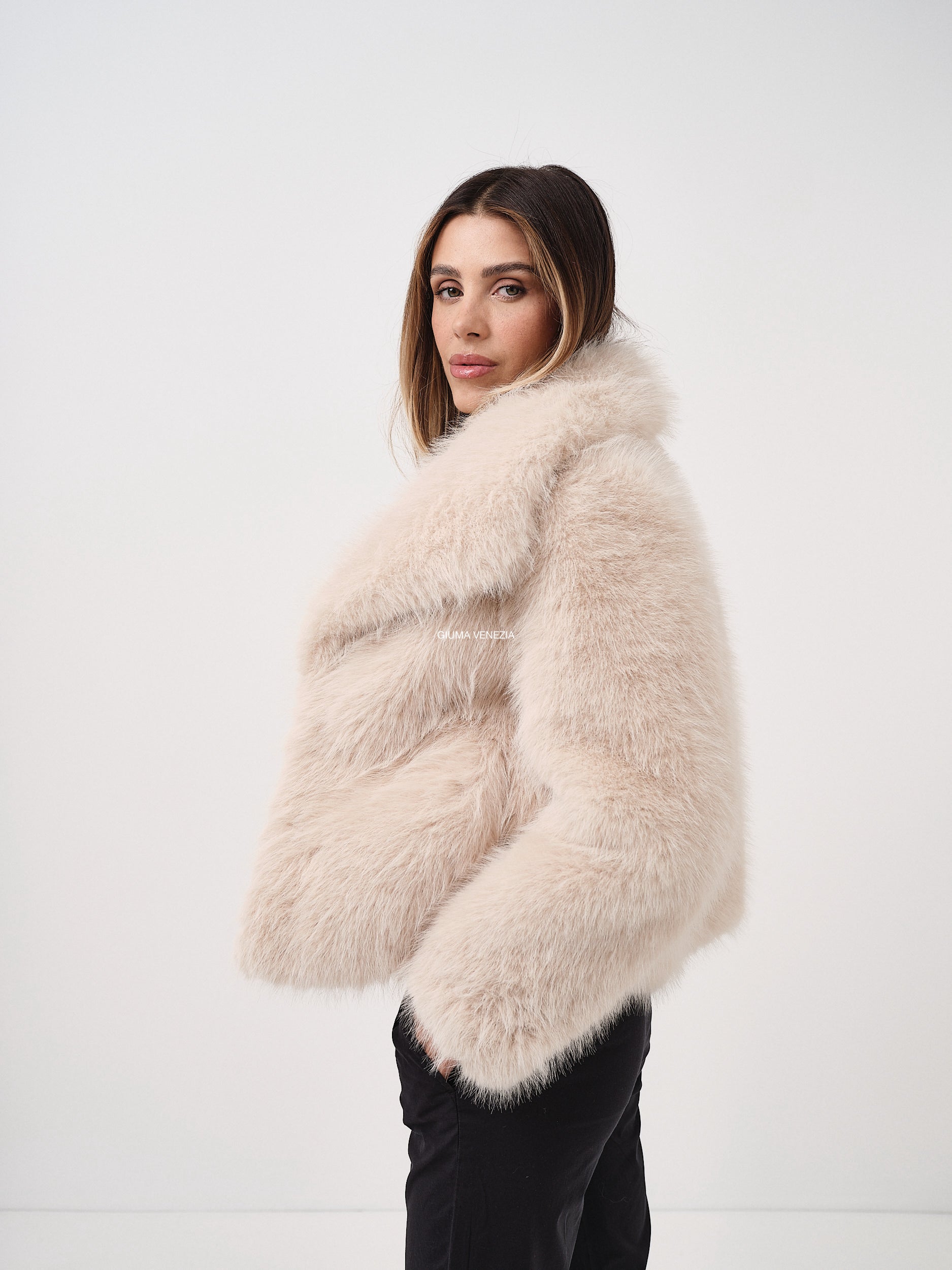 ADELE WHITE mongolian fur