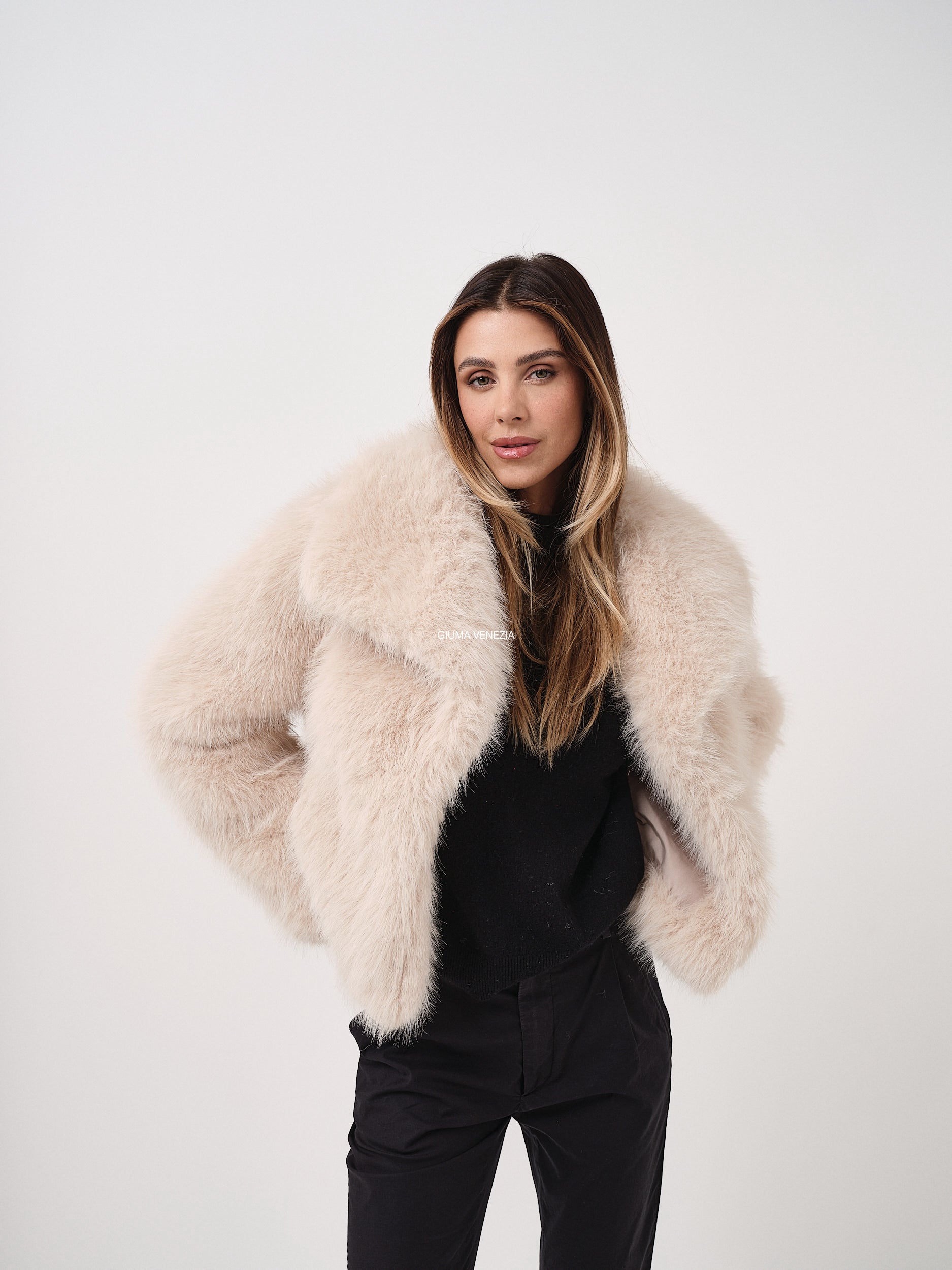 ADELE WHITE mongolian fur