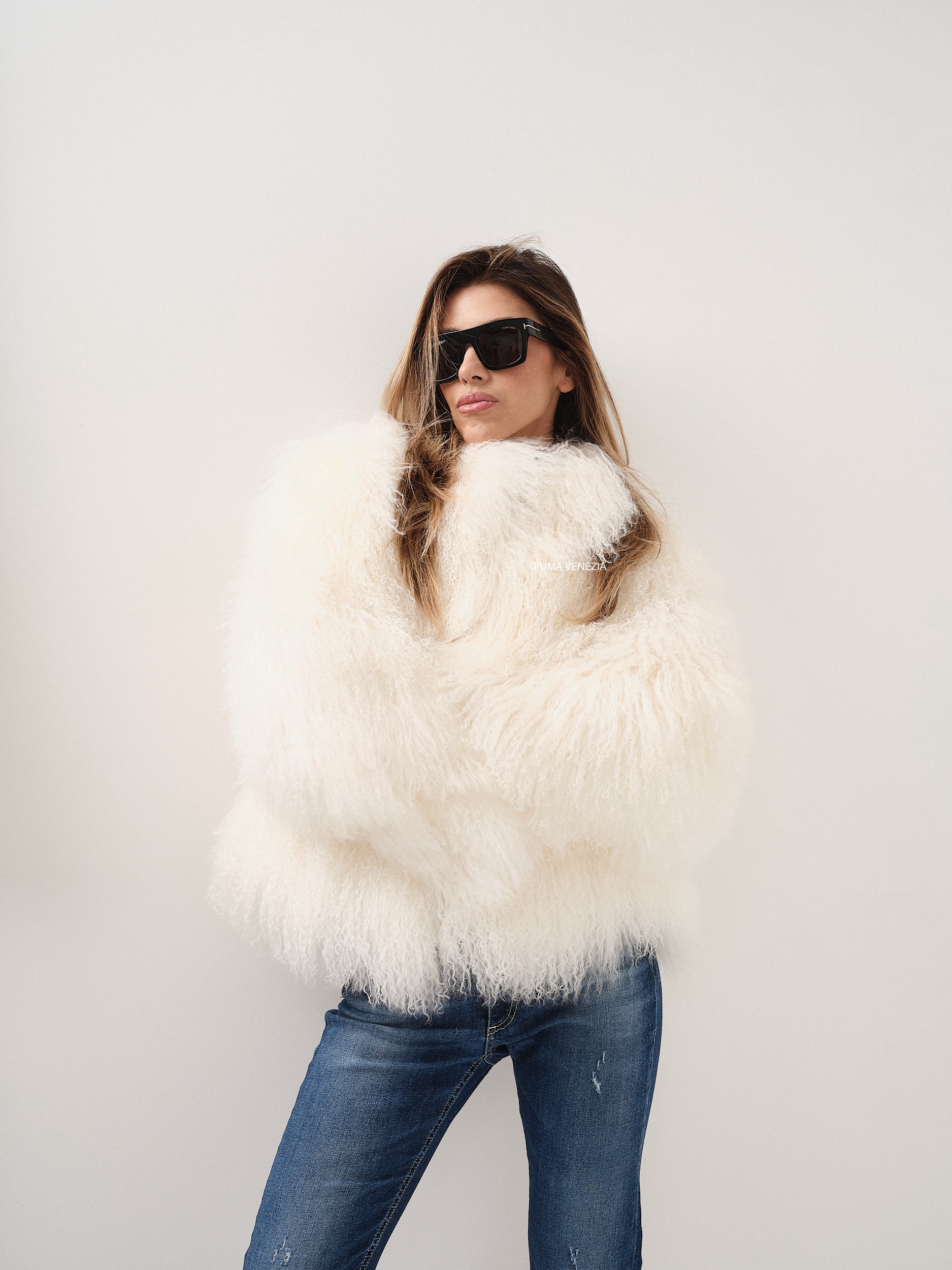 KAMILA WHITE mongolian fur 57 cm