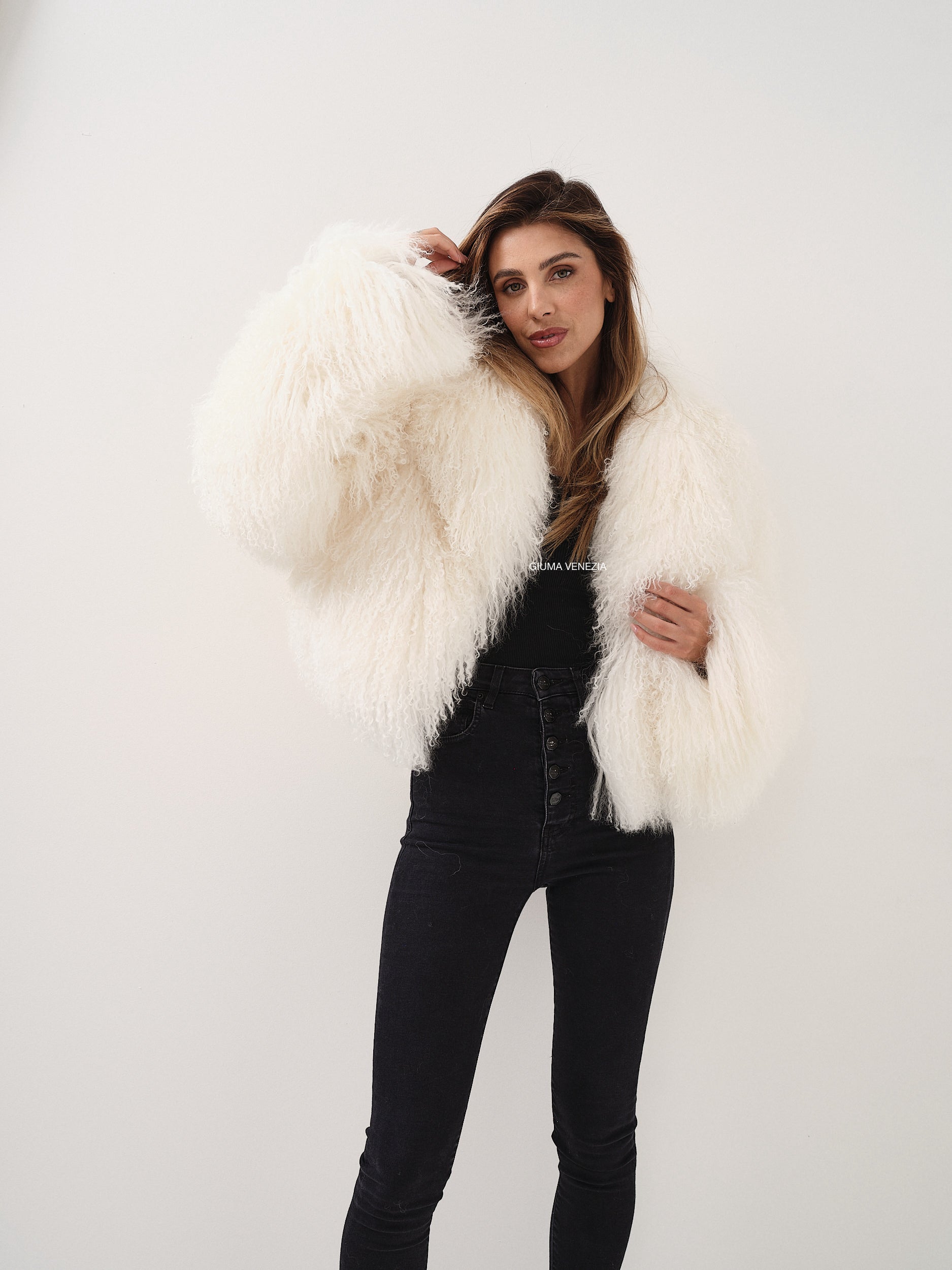 ADELE WHITE mongolian fur