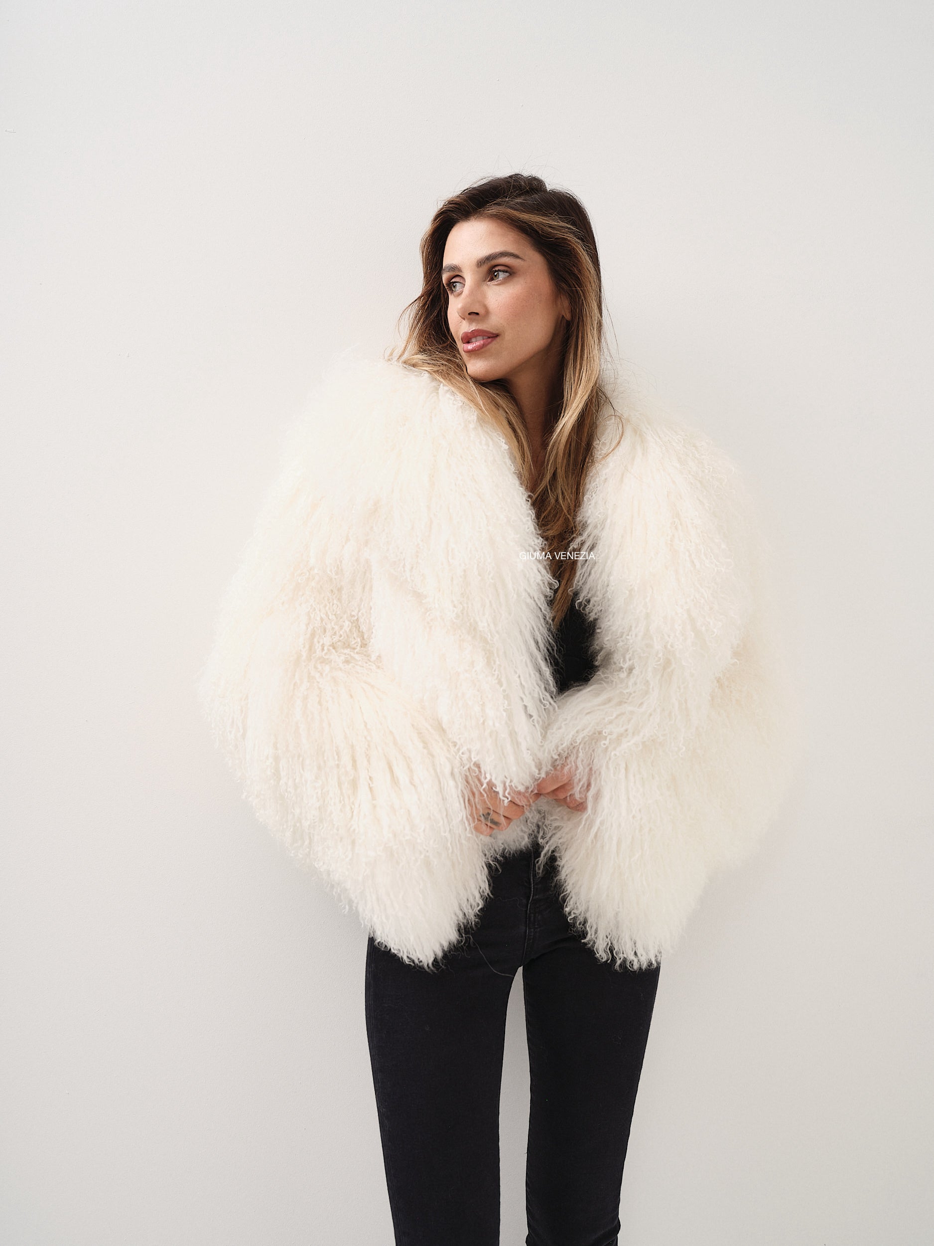 ADELE WHITE mongolian fur