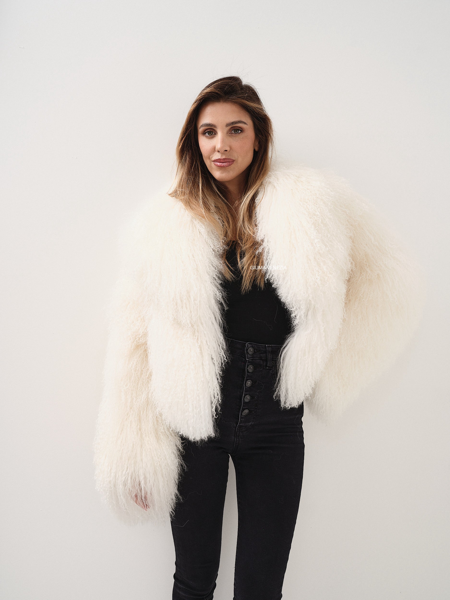 ADELE WHITE mongolian fur