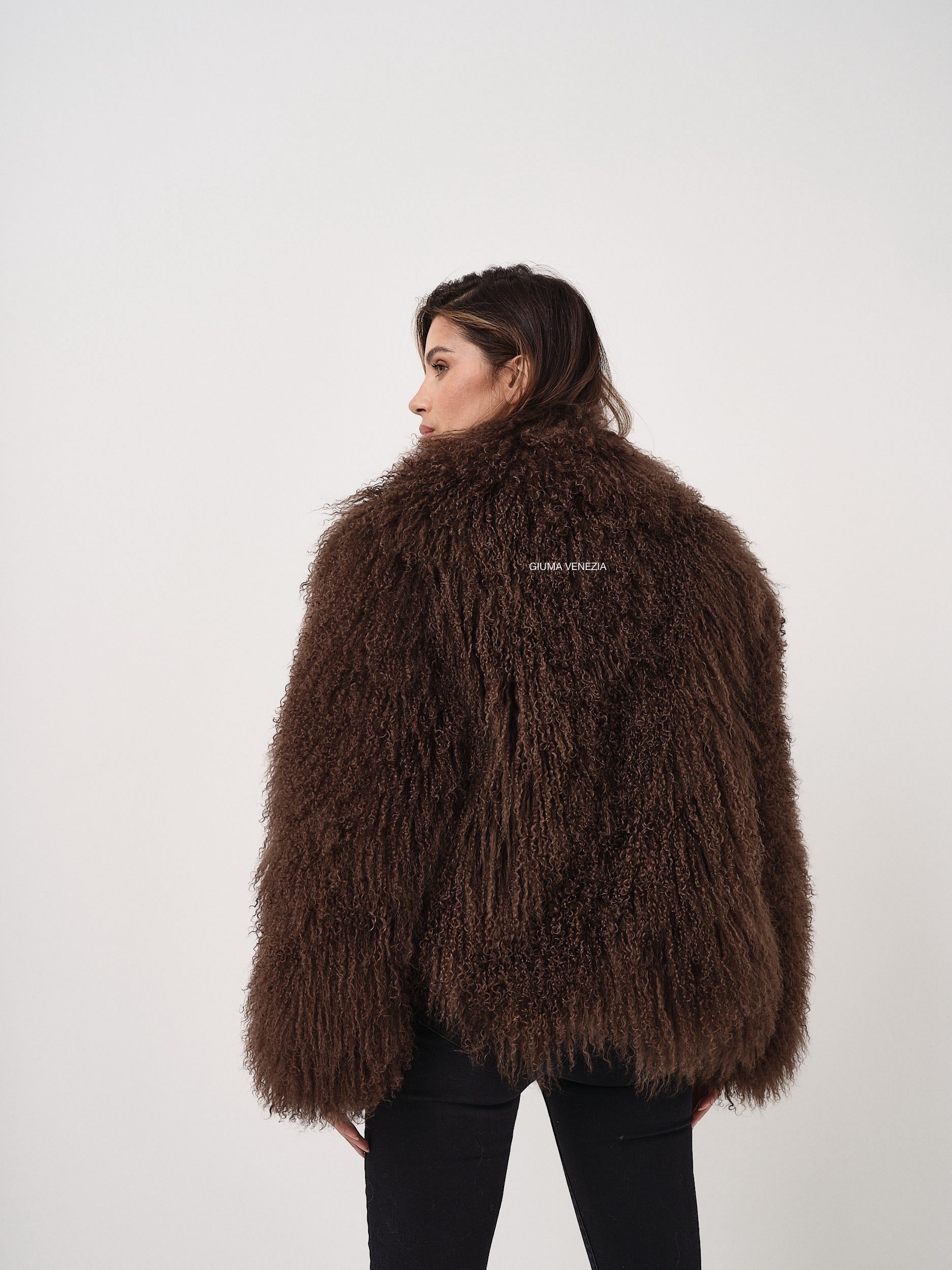 KAMILA CHOCOLATE mongolian fur 57 cm