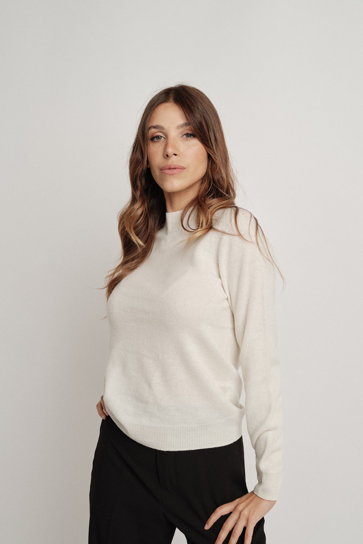 Martha Crema - 100% Lana - maglia da donna in pura lana crema, dettaglio 7 | GIUMA Venezia