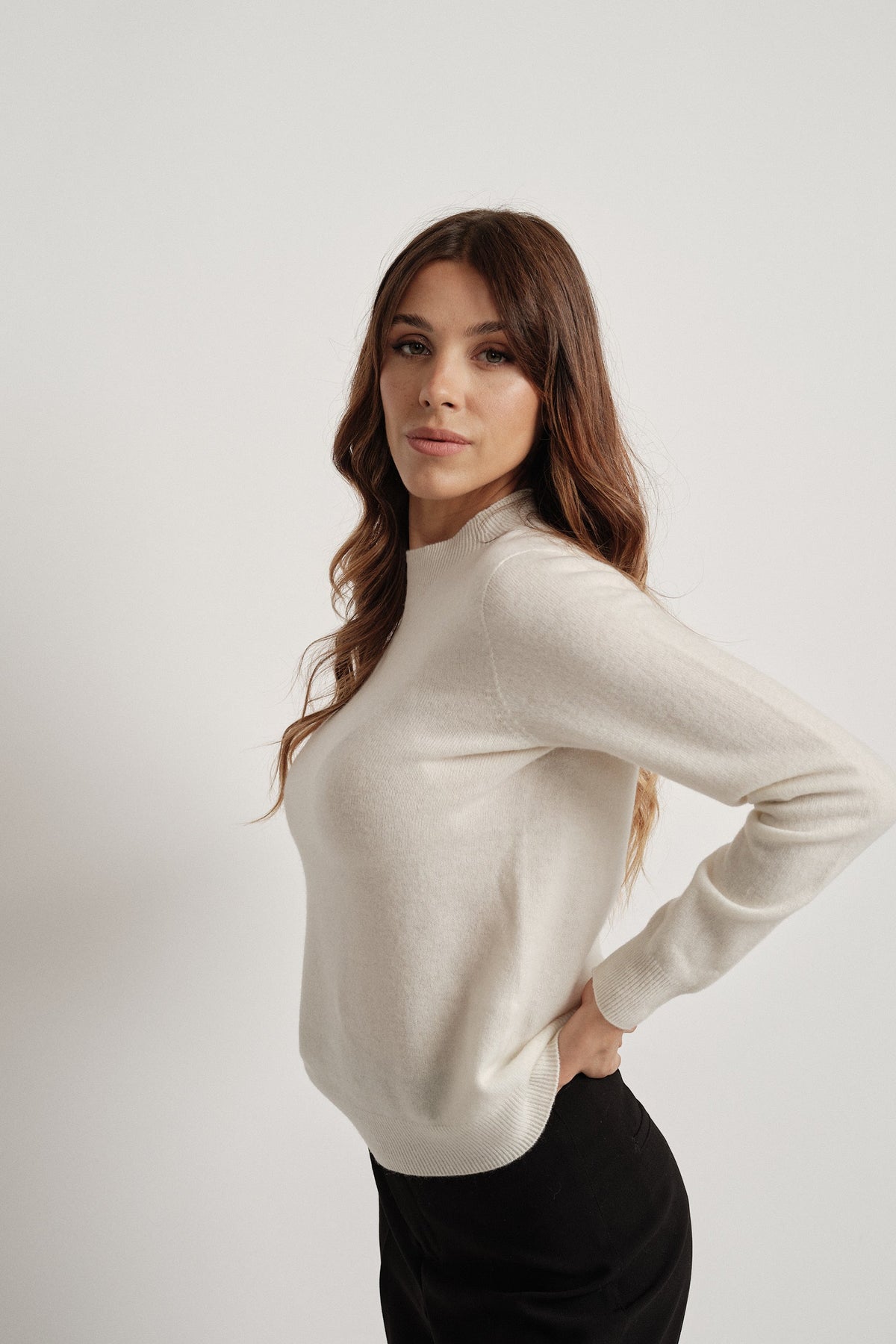 Martha Crema - 100% Lana - maglia da donna in pura lana crema, dettaglio 6 | GIUMA Venezia