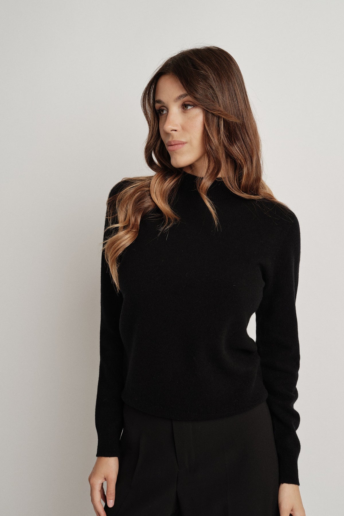 Martha Nero - 100% Lana - maglia da donna in pura lana nero, dettaglio 9 | GIUMA Venezia
