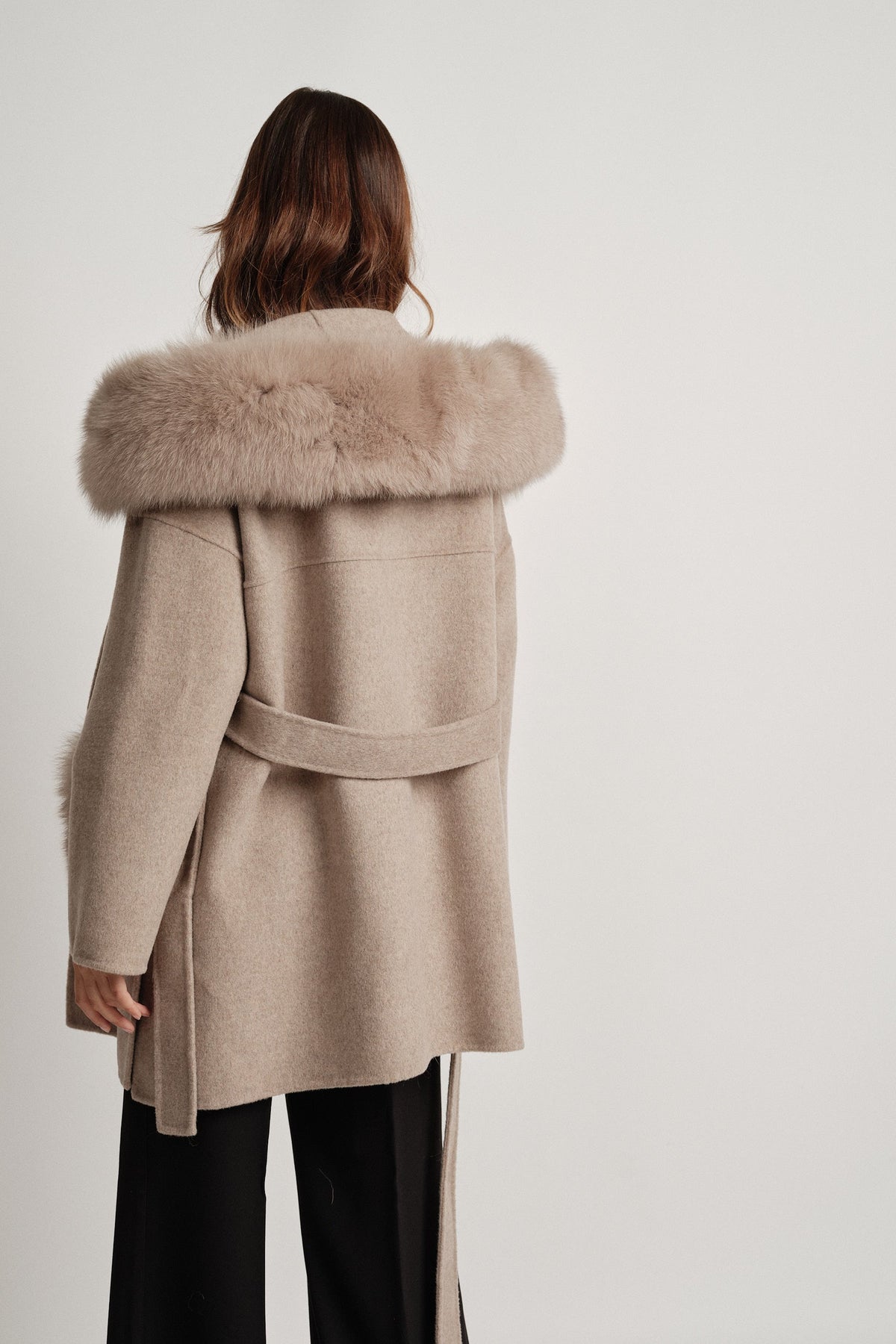 Penelope Beige - cappotto da donna in lana e cachemire beige, dettaglio 11 | GIUMA Venezia