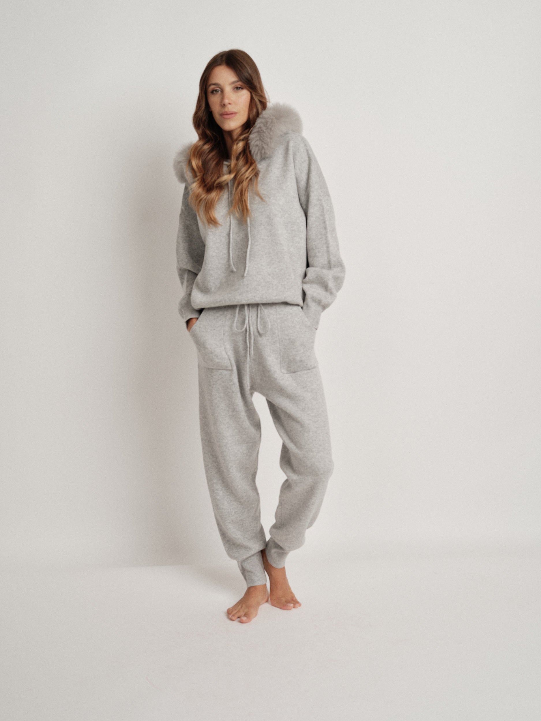 Gray wool blend tracksuit