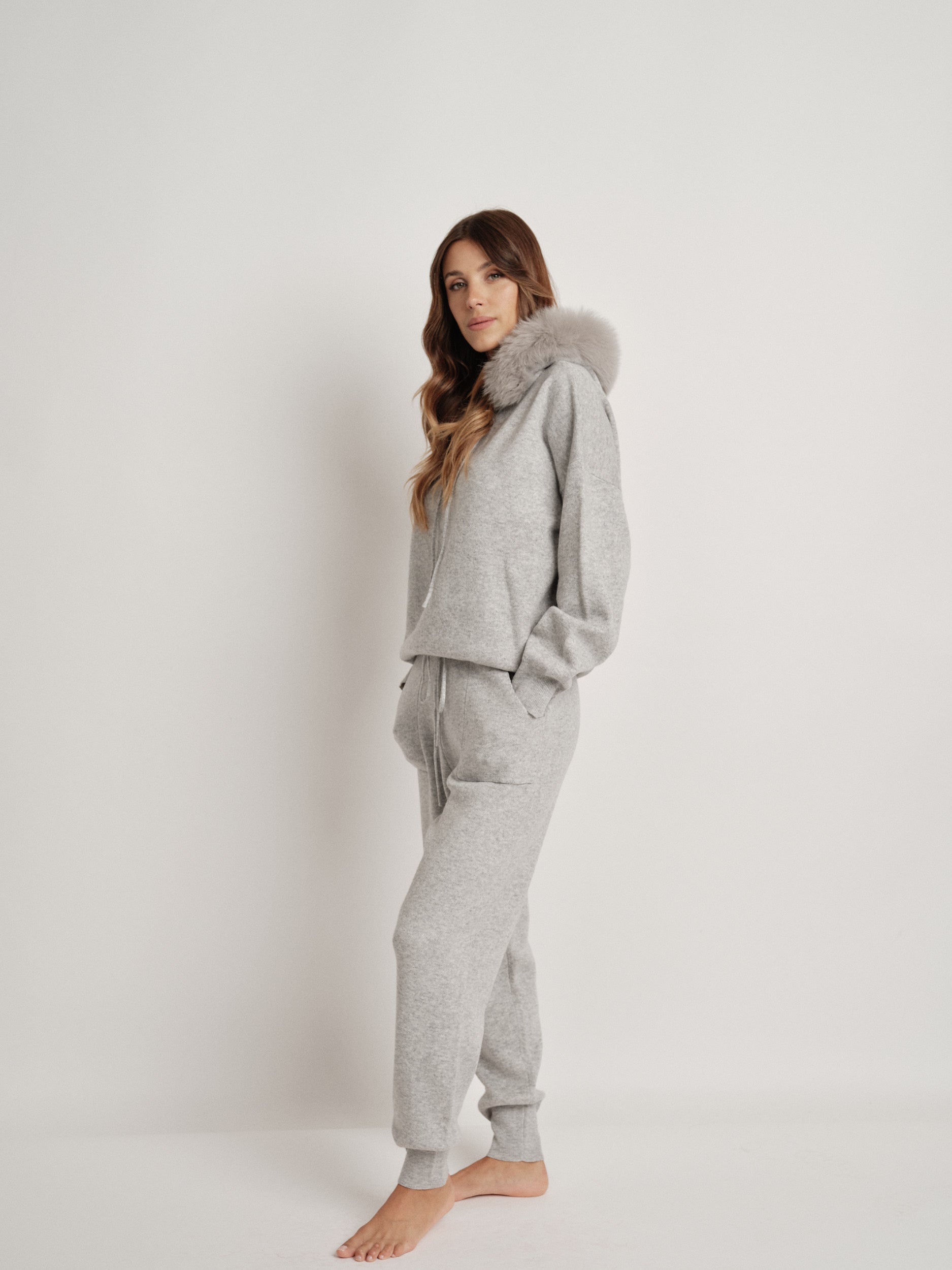 Gray wool blend tracksuit