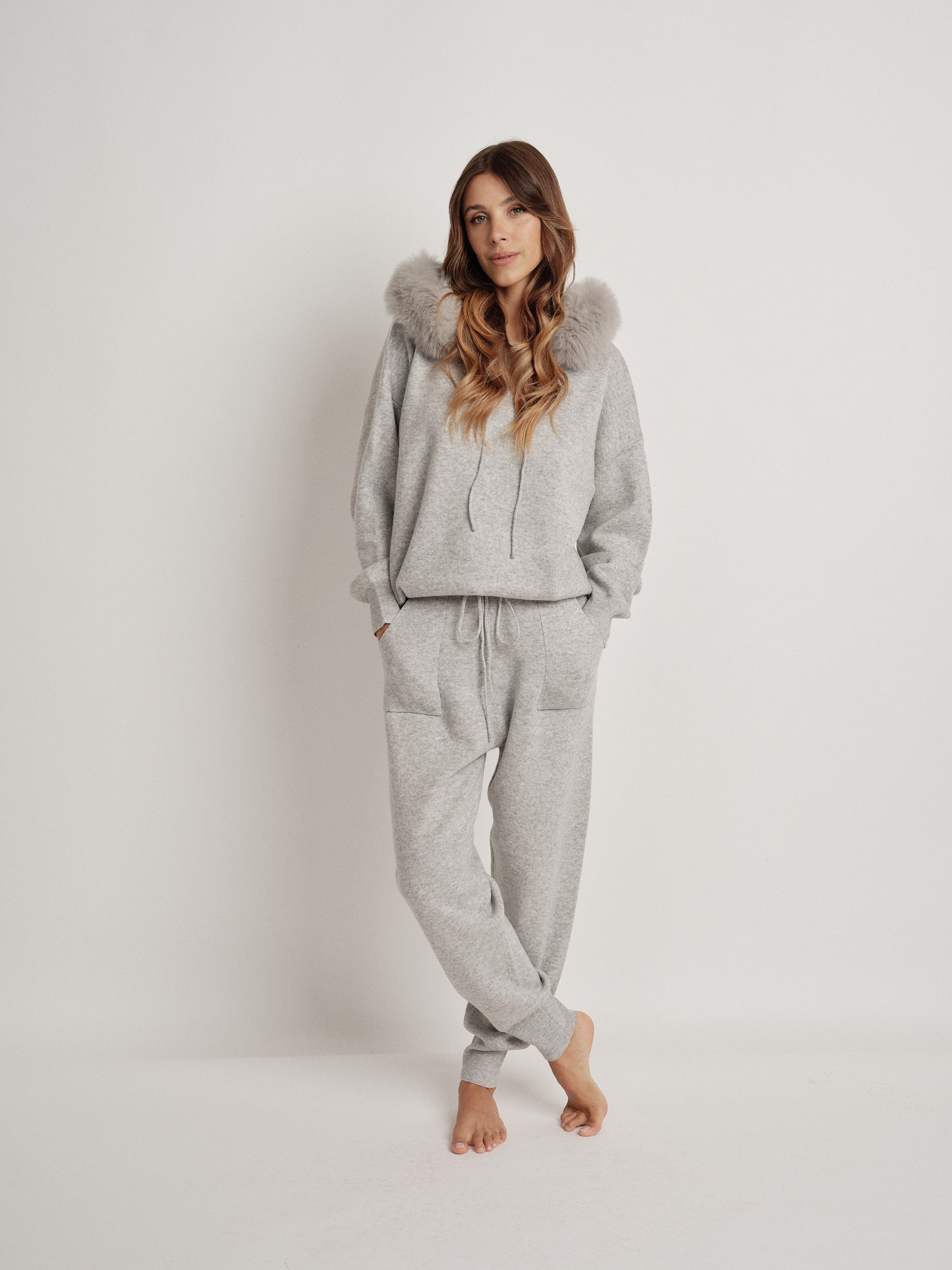 Gray wool blend tracksuit