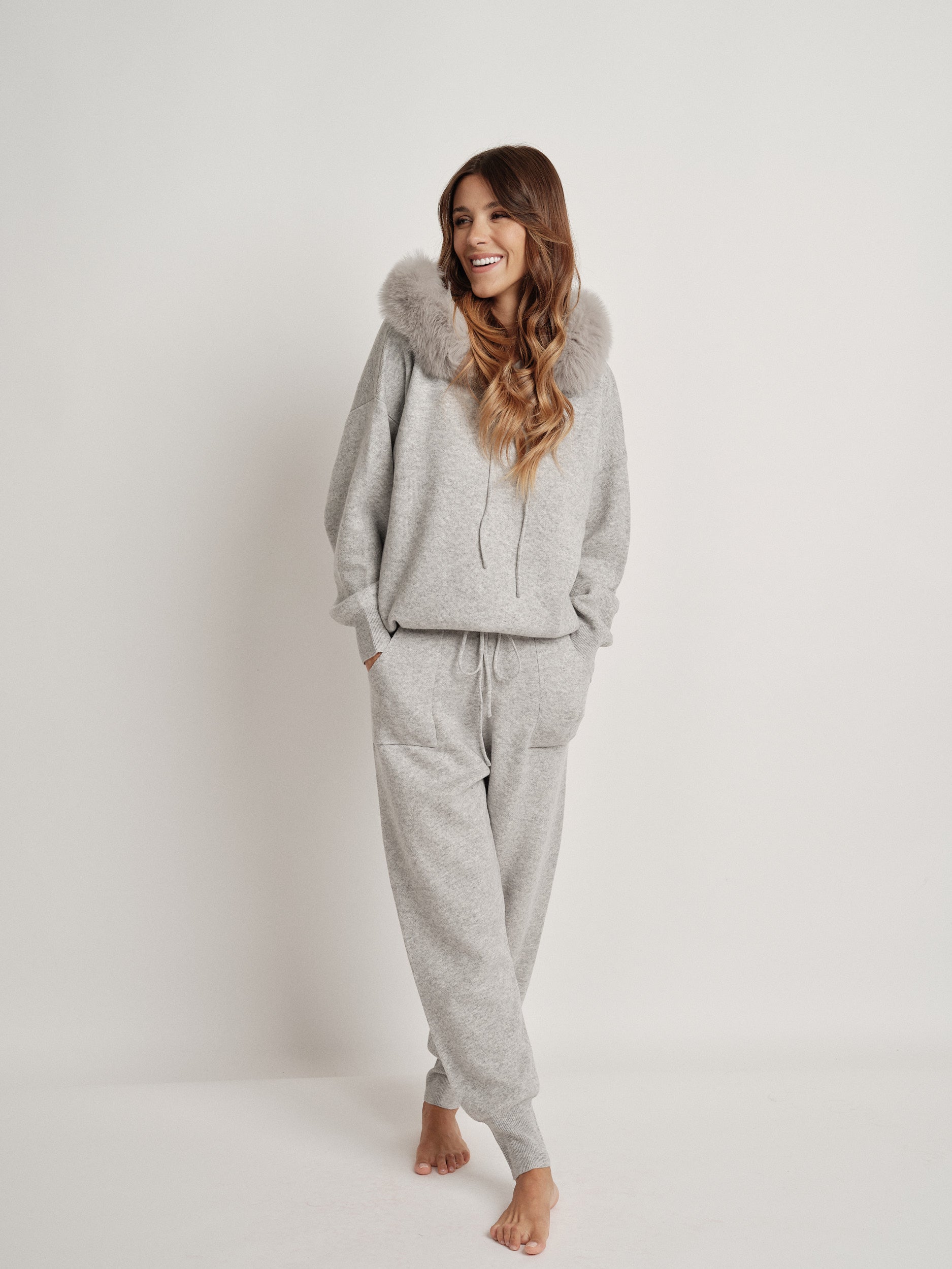 Gray wool blend tracksuit