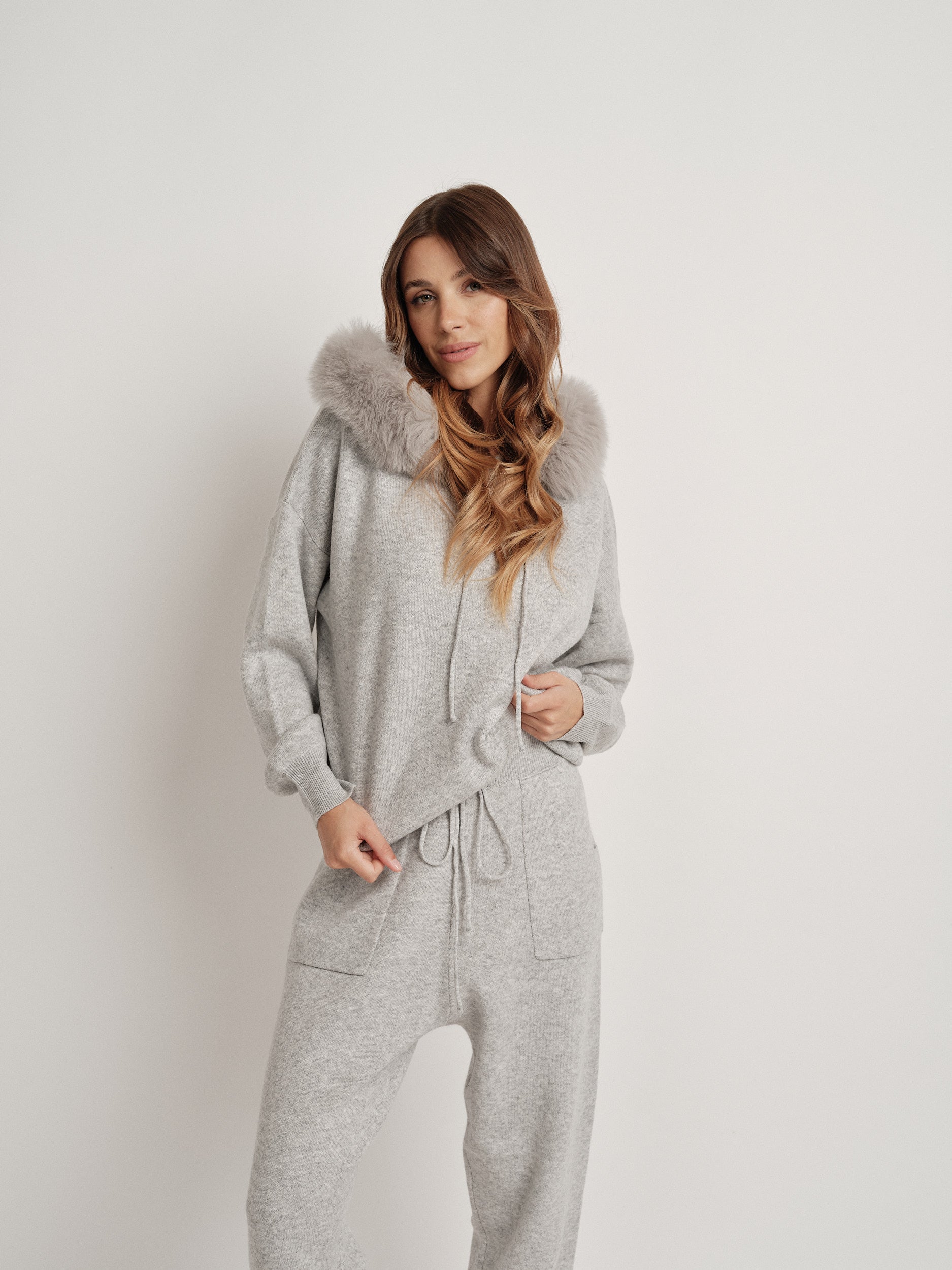 Gray wool blend tracksuit