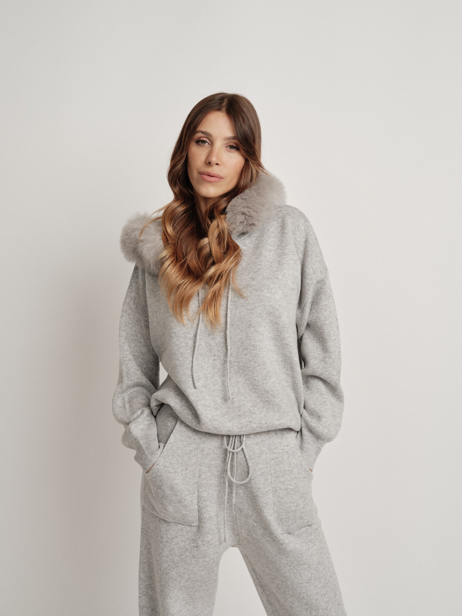 Gray wool blend tracksuit