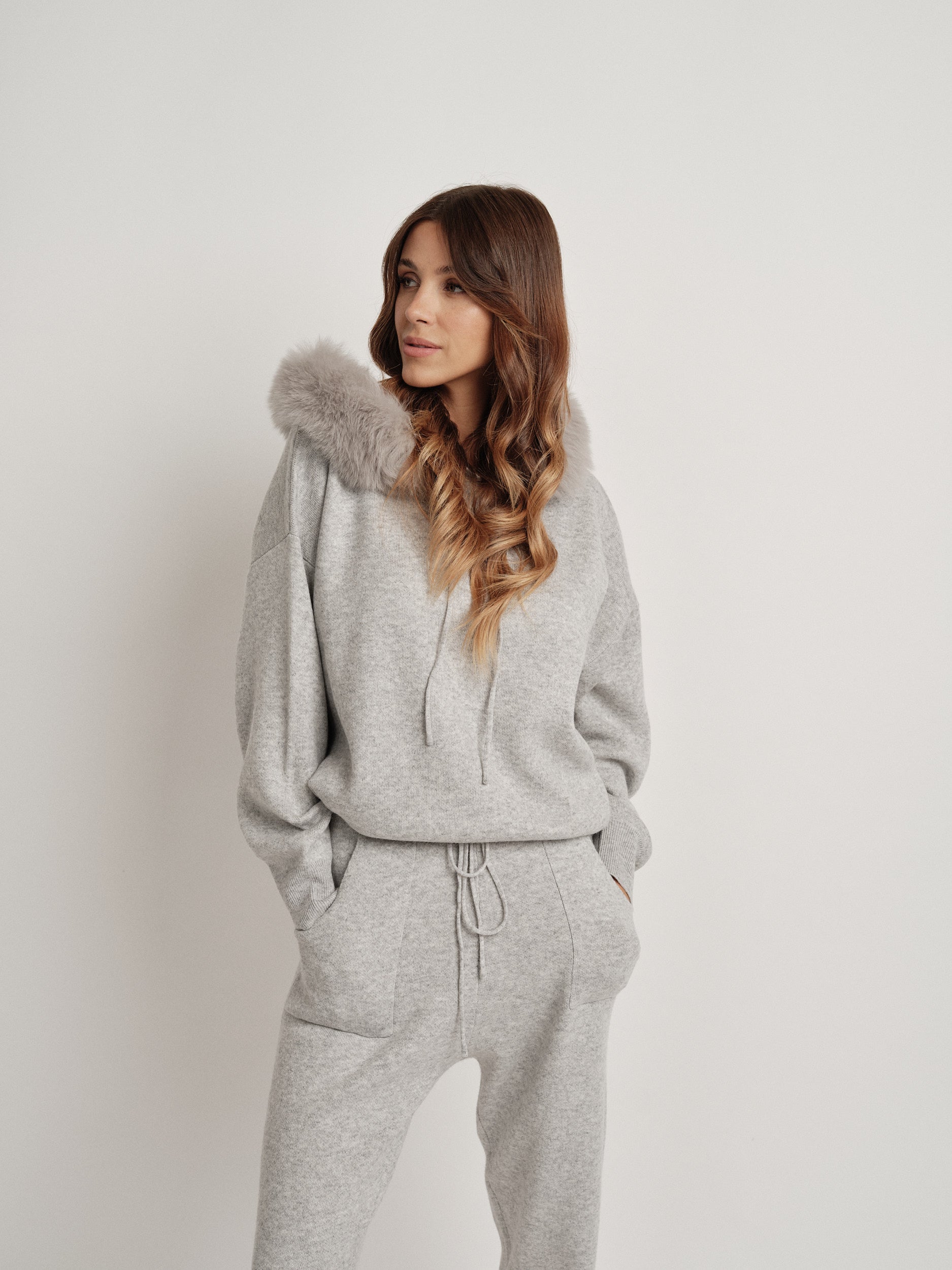 Gray wool blend tracksuit