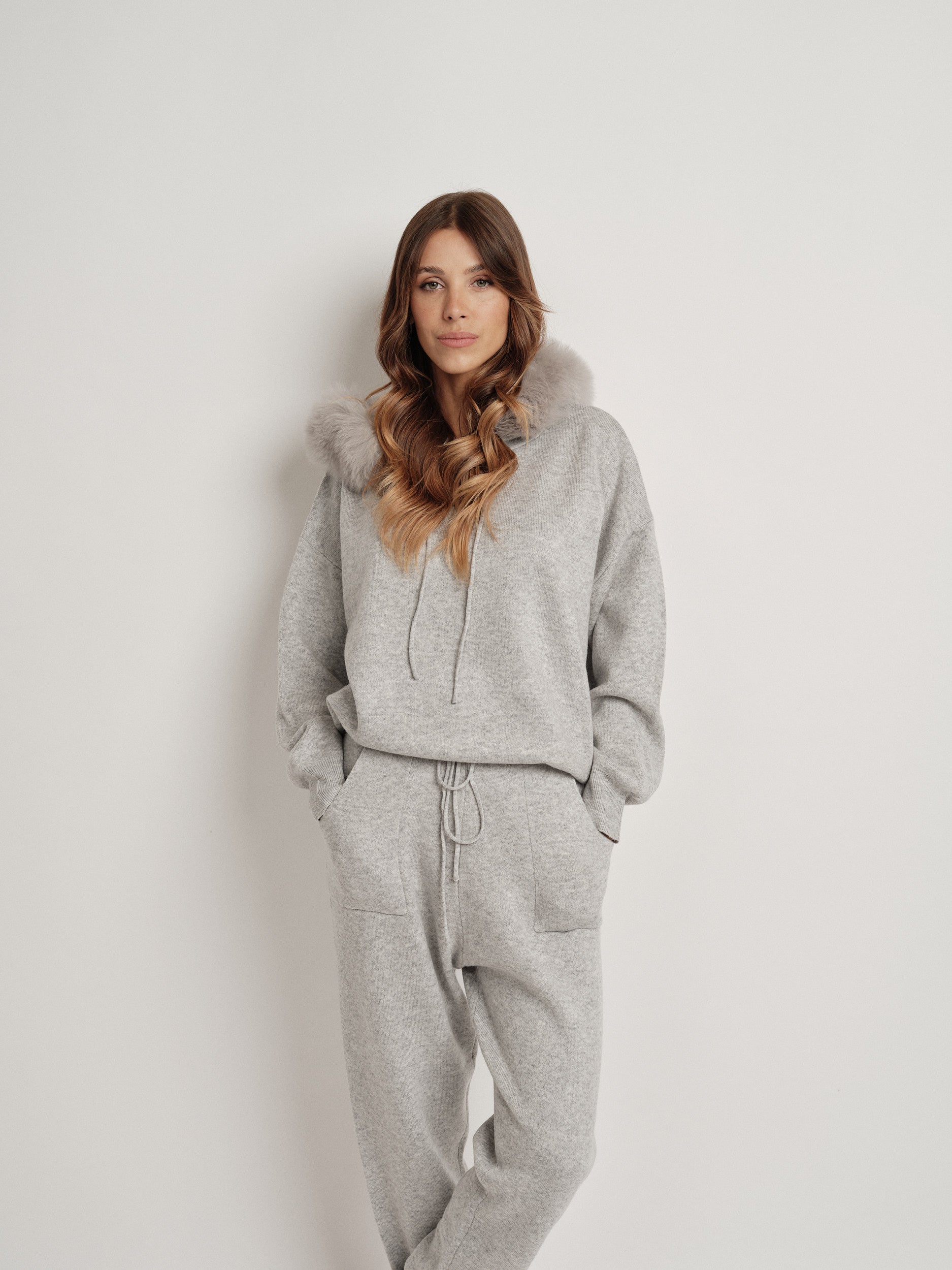 Gray wool blend tracksuit