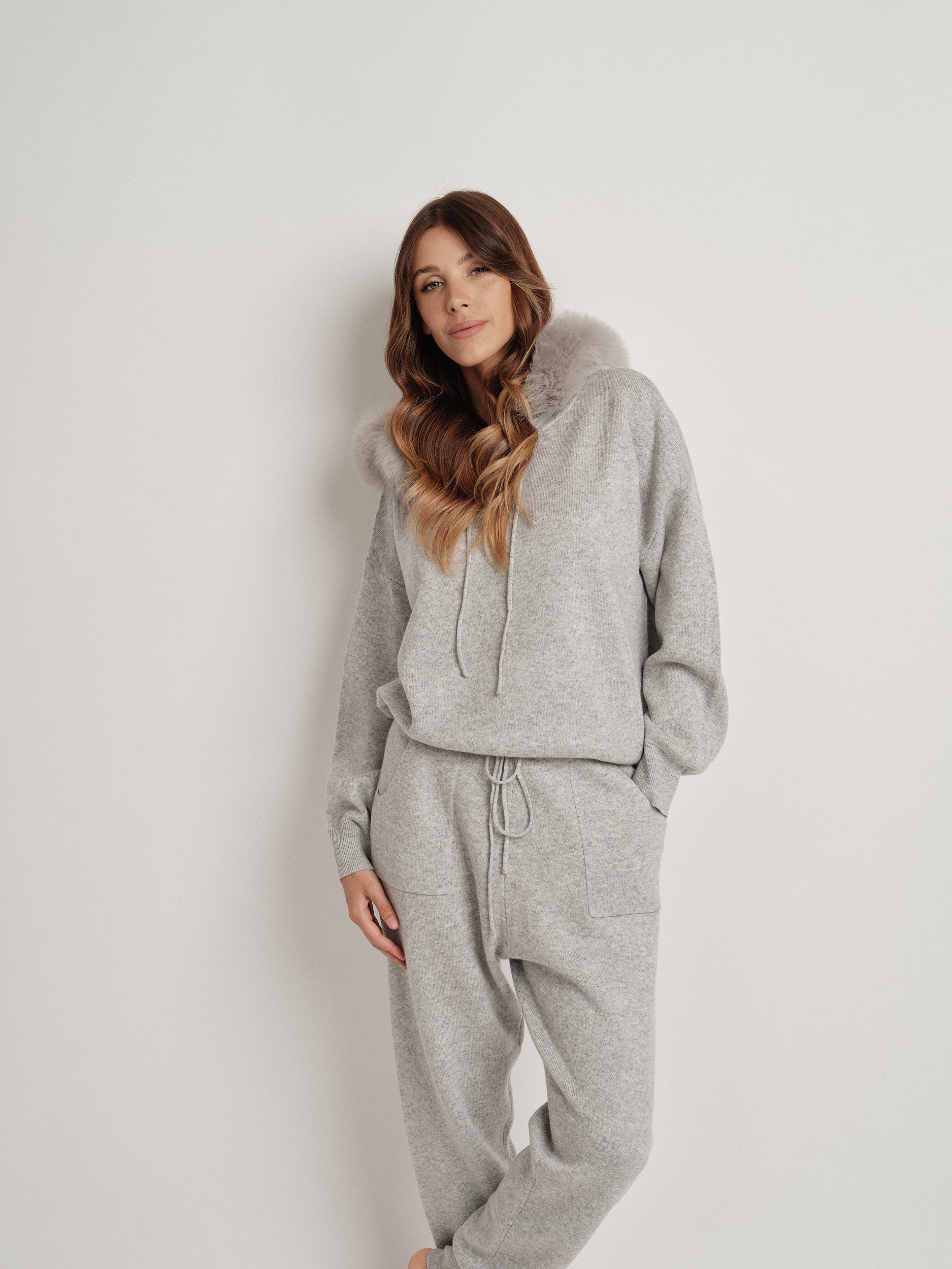 Gray wool blend tracksuit