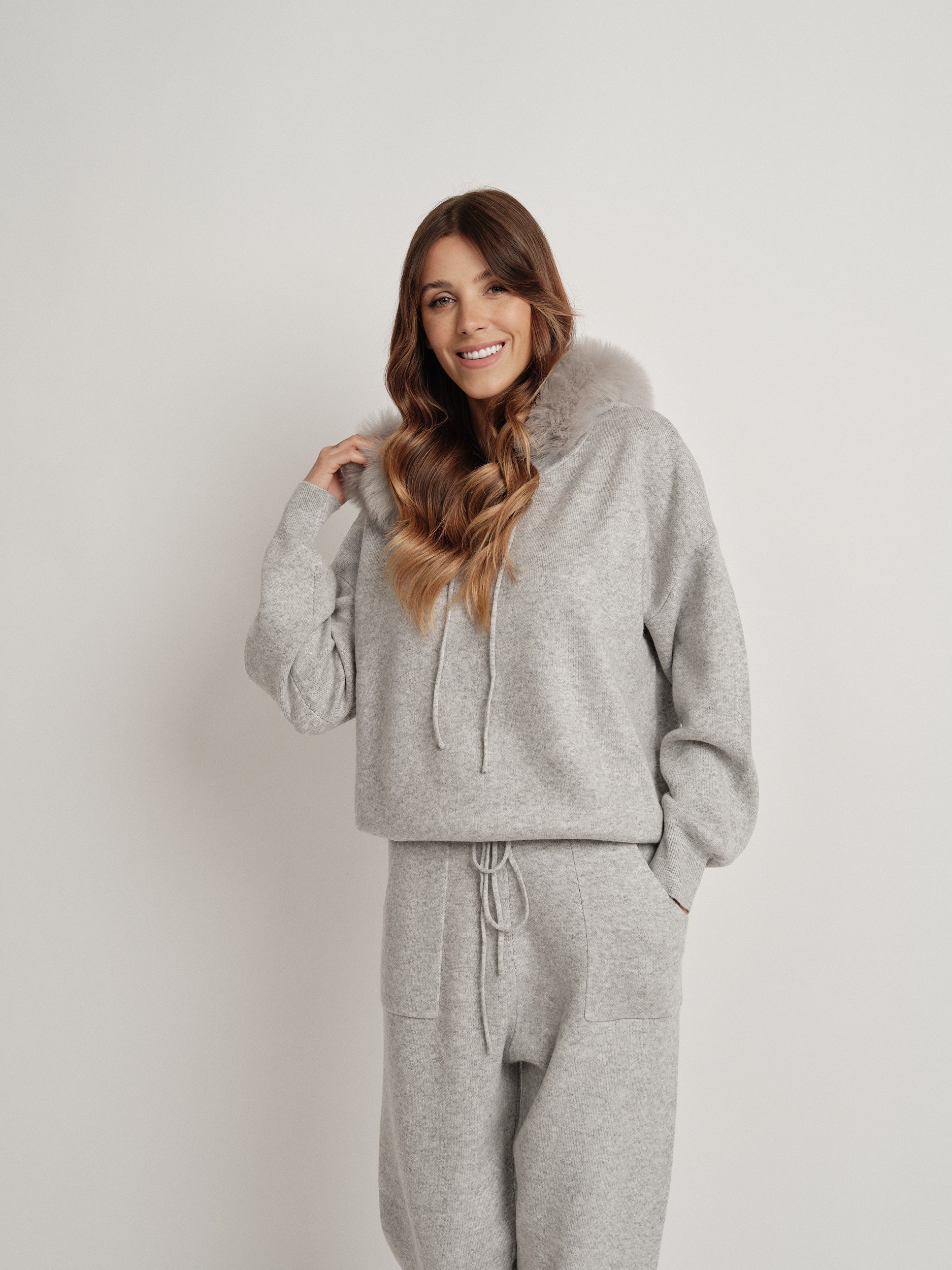 Gray wool blend tracksuit