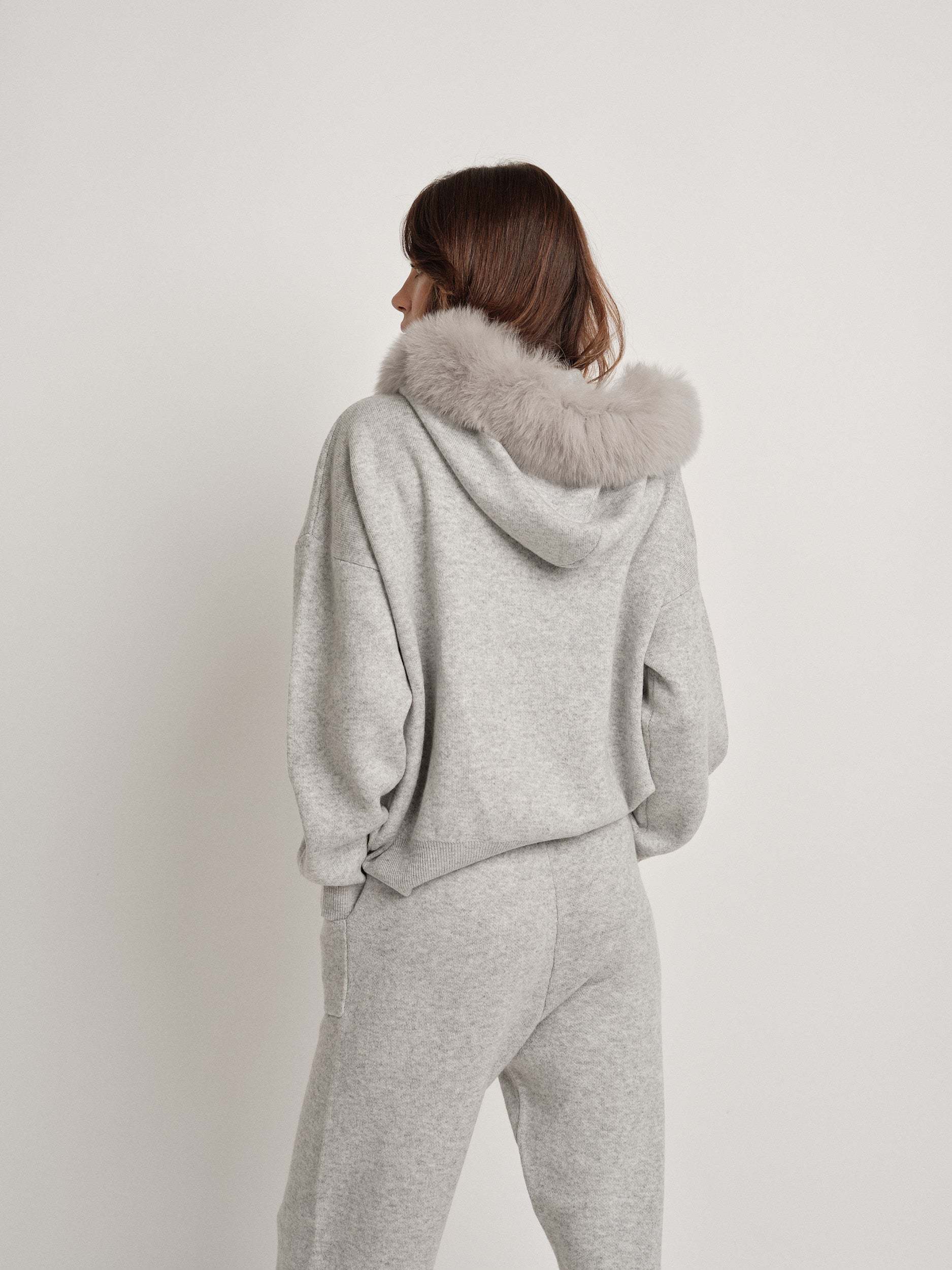 Gray wool blend tracksuit